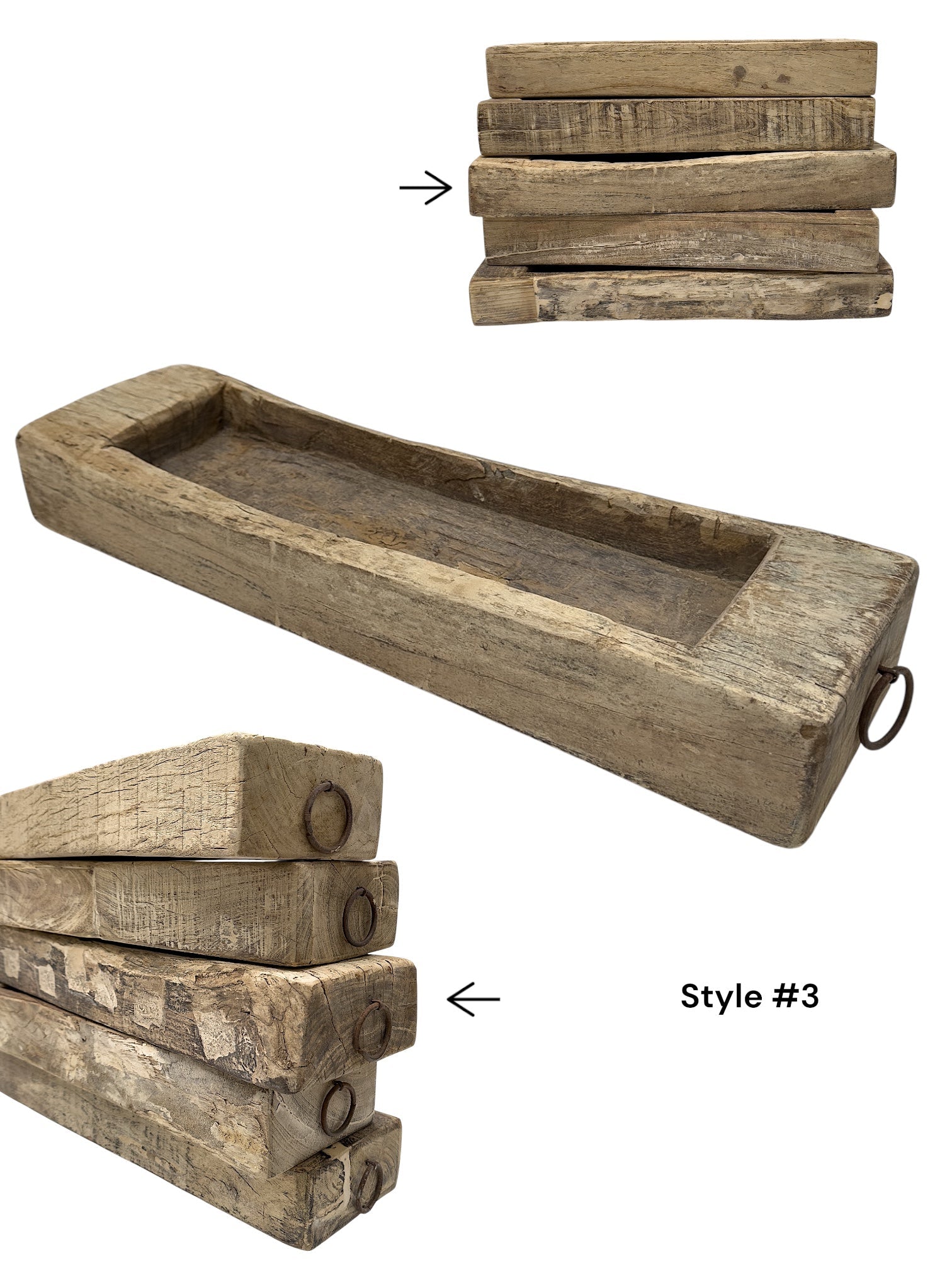 Vintage Indian Wooden Tray - Natural - Wander & Wild Home