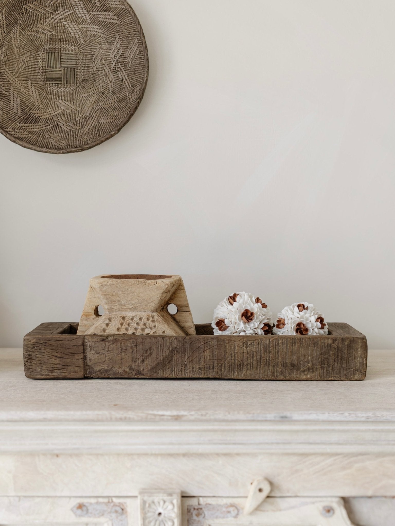 Vintage Indian Wooden Tray - Wabi - Wander & Wild Home