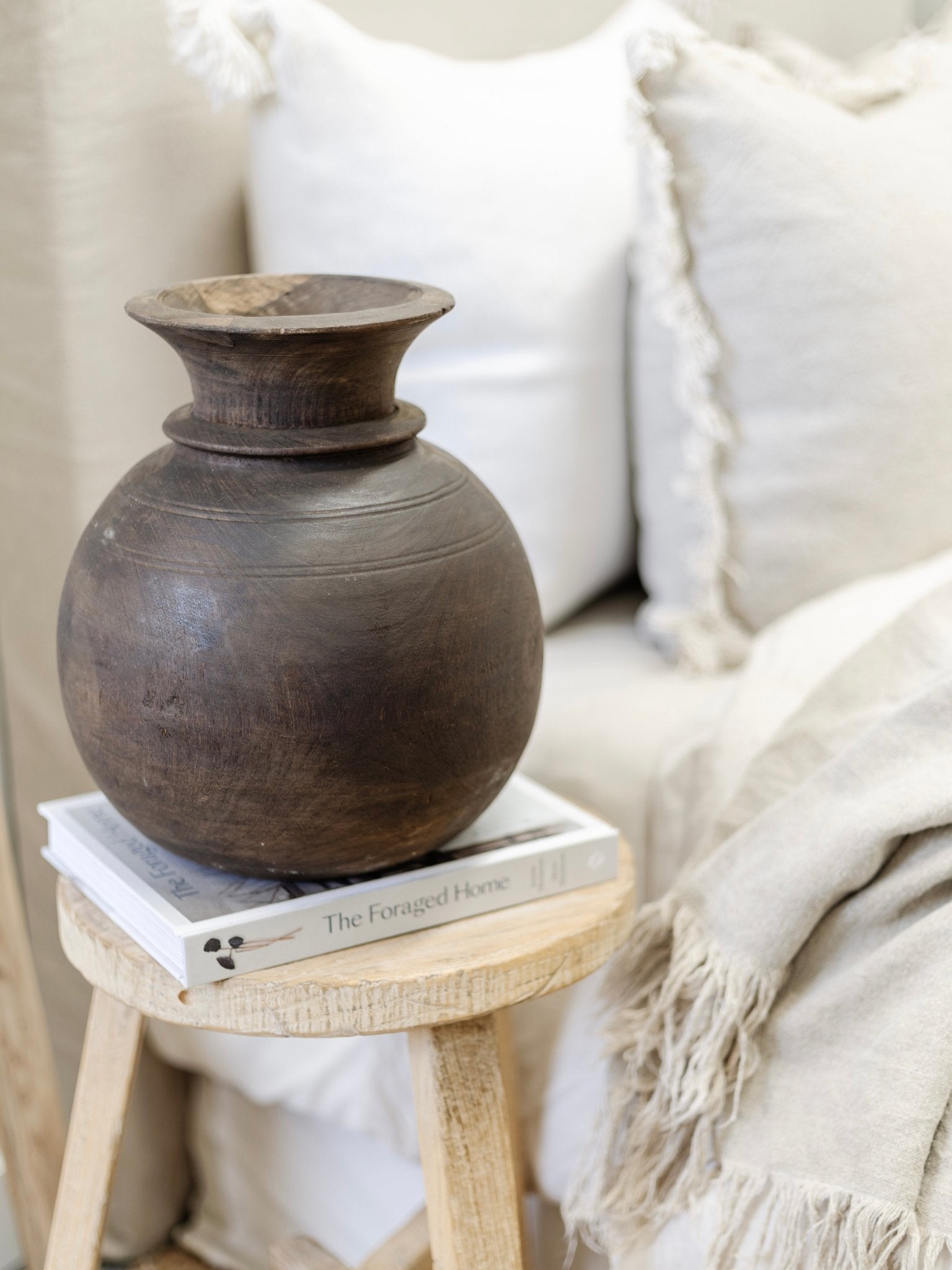 Vintage Matka Wooden Pot - Wabi - Wander & Wild Home