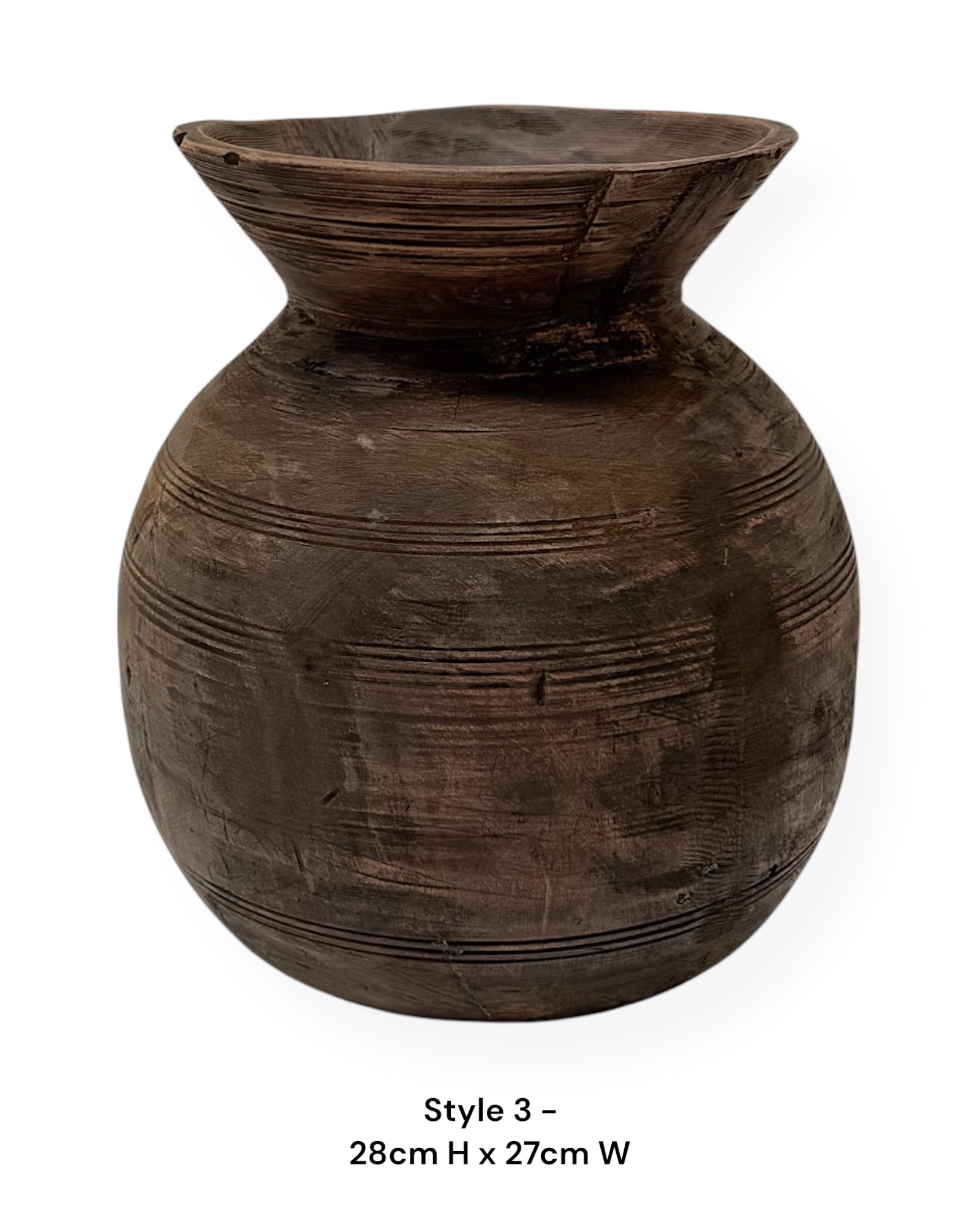 Vintage Matka Wooden Pot - Wabi - Wander & Wild Home