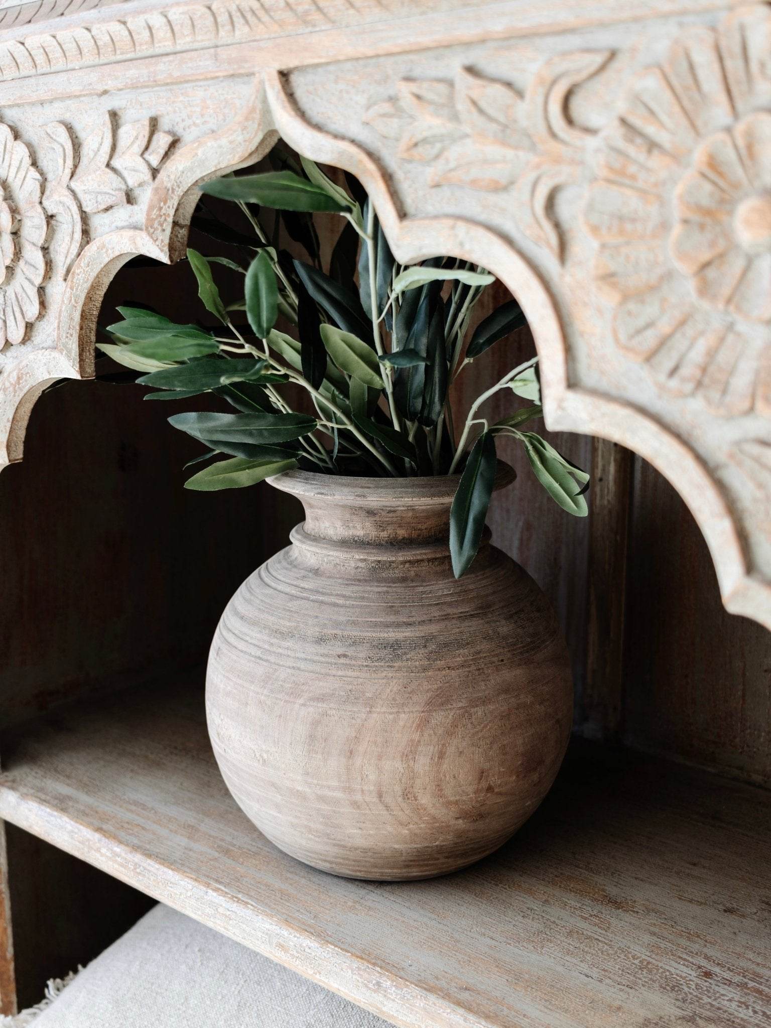 Vintage Matka Wooden Pot - Wander & Wild Home