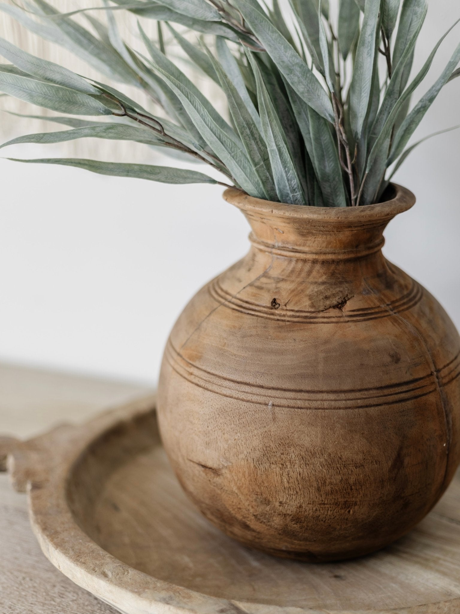 Vintage Matka Wooden Pot - Wander & Wild Home