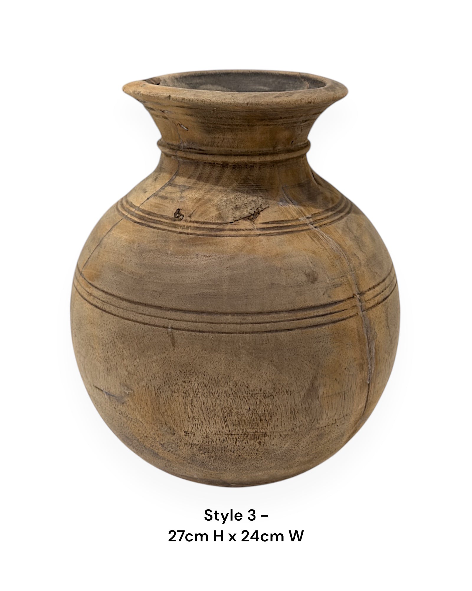 Vintage Matka Wooden Pot - Wander & Wild Home