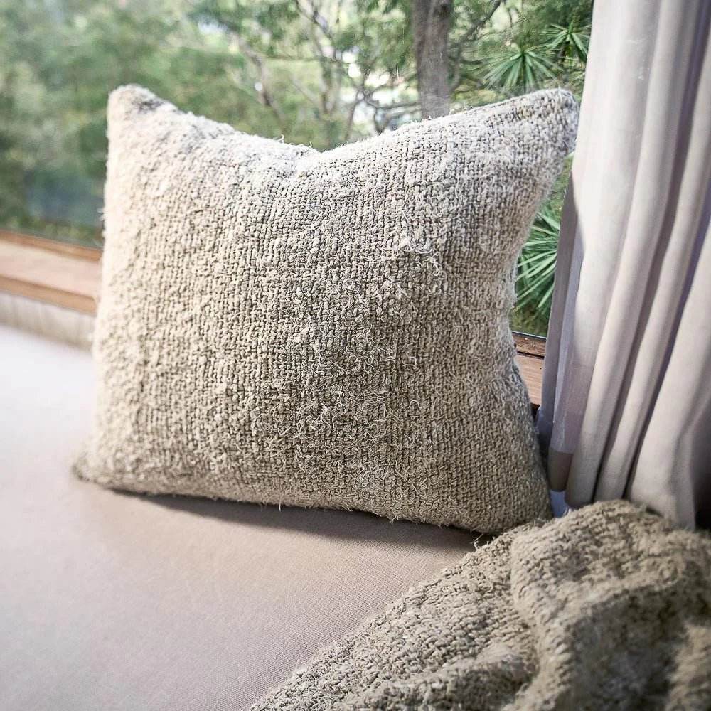 Wabi Recycled Linen Cushion -Ivory - Wander & Wild Home