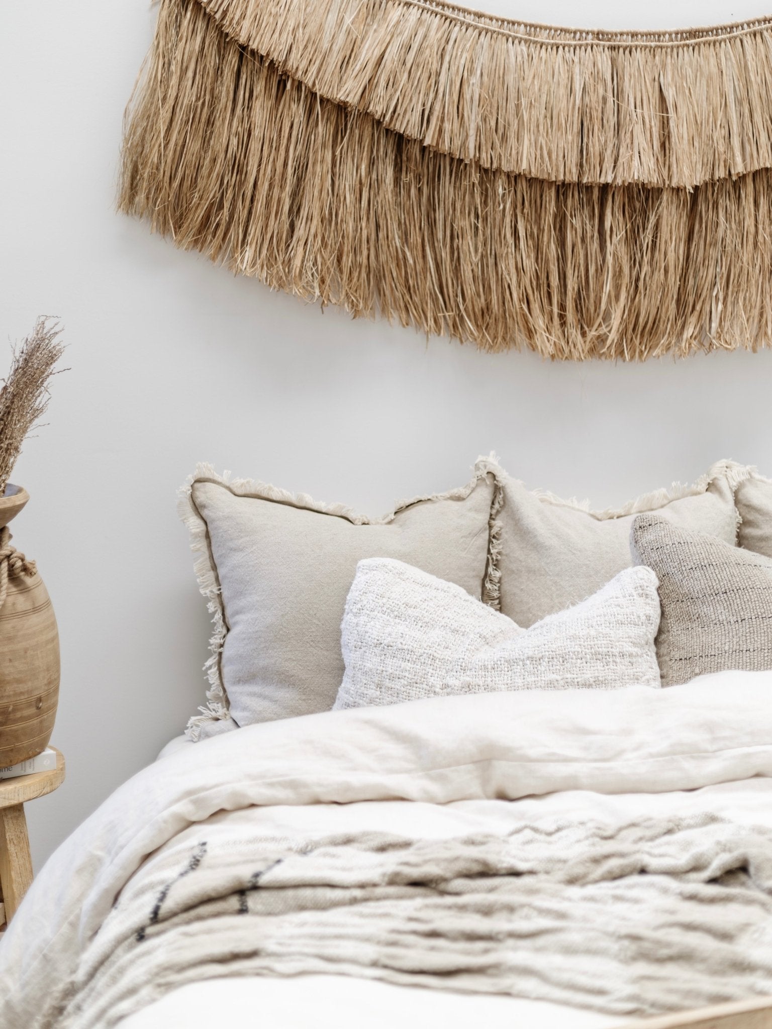 Wabi Recycled Linen Cushion - Ivory - Wander & Wild Home