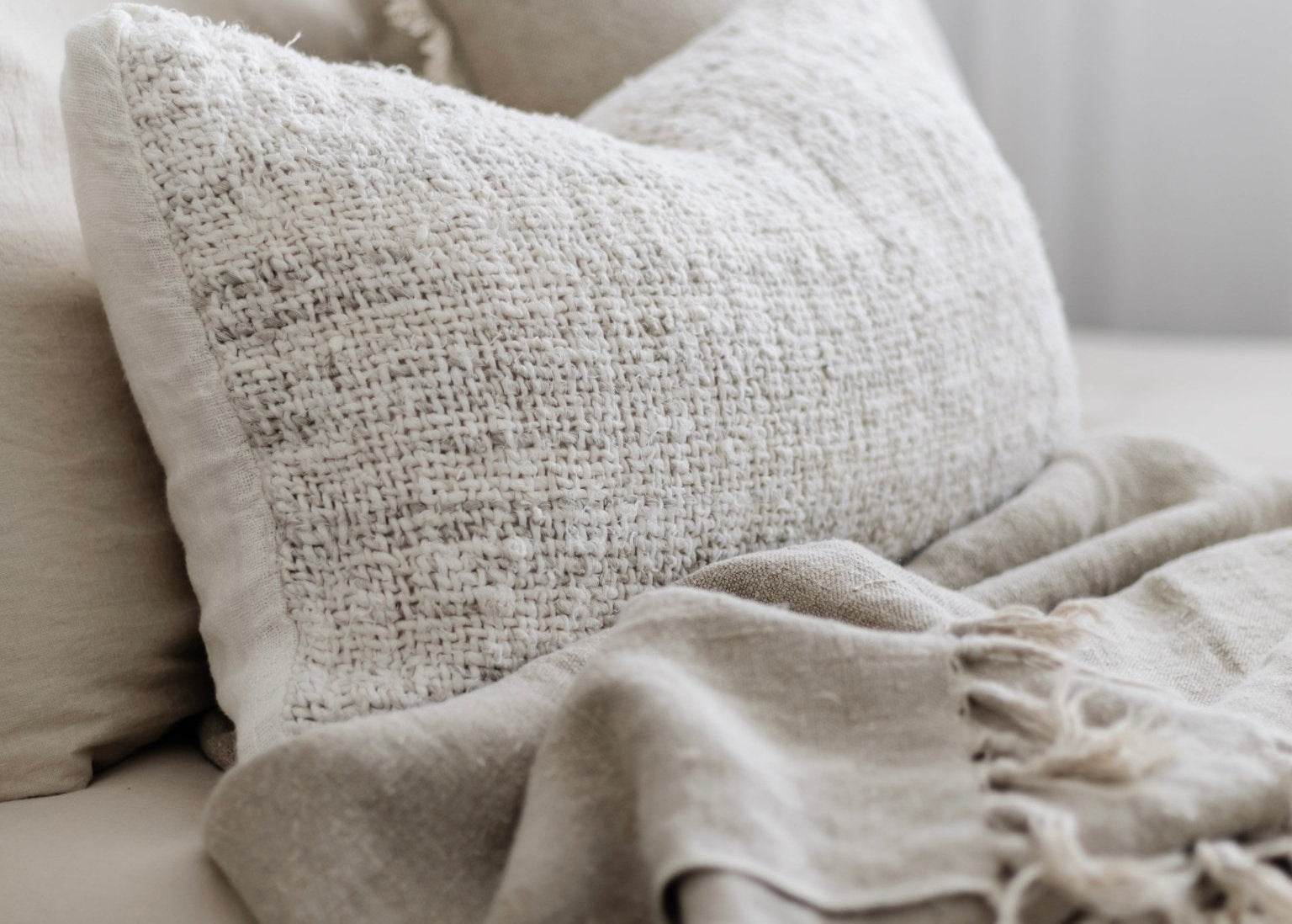 Wabi Recycled Linen Cushion -Ivory - Wander & Wild Home