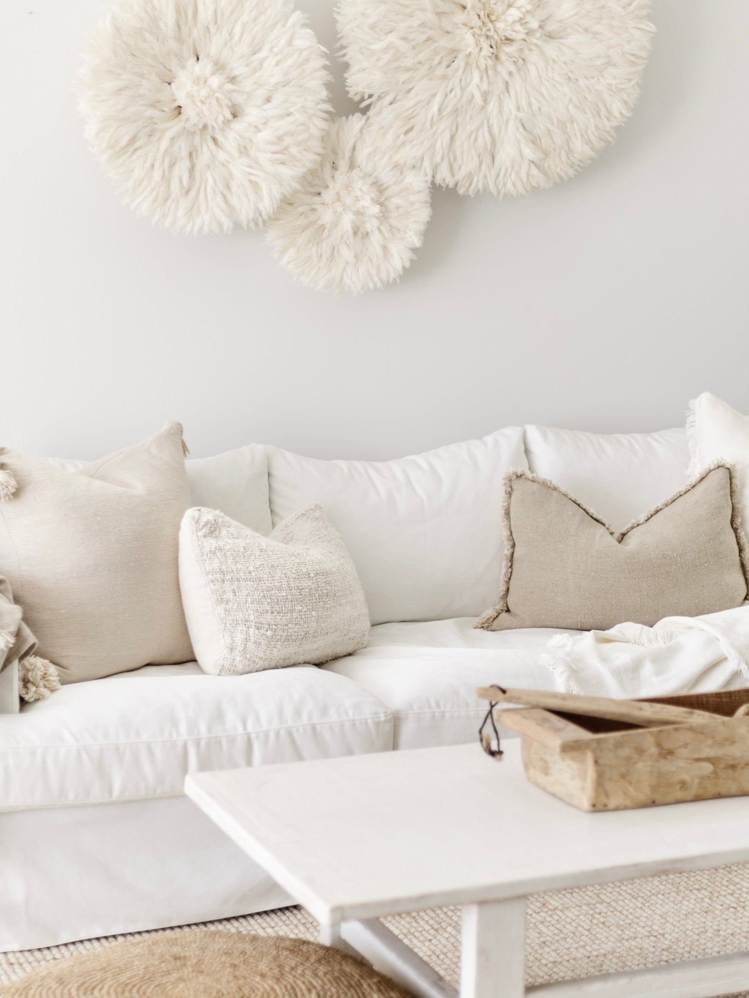 Wabi Recycled Linen Cushion - Ivory - Wander & Wild Home