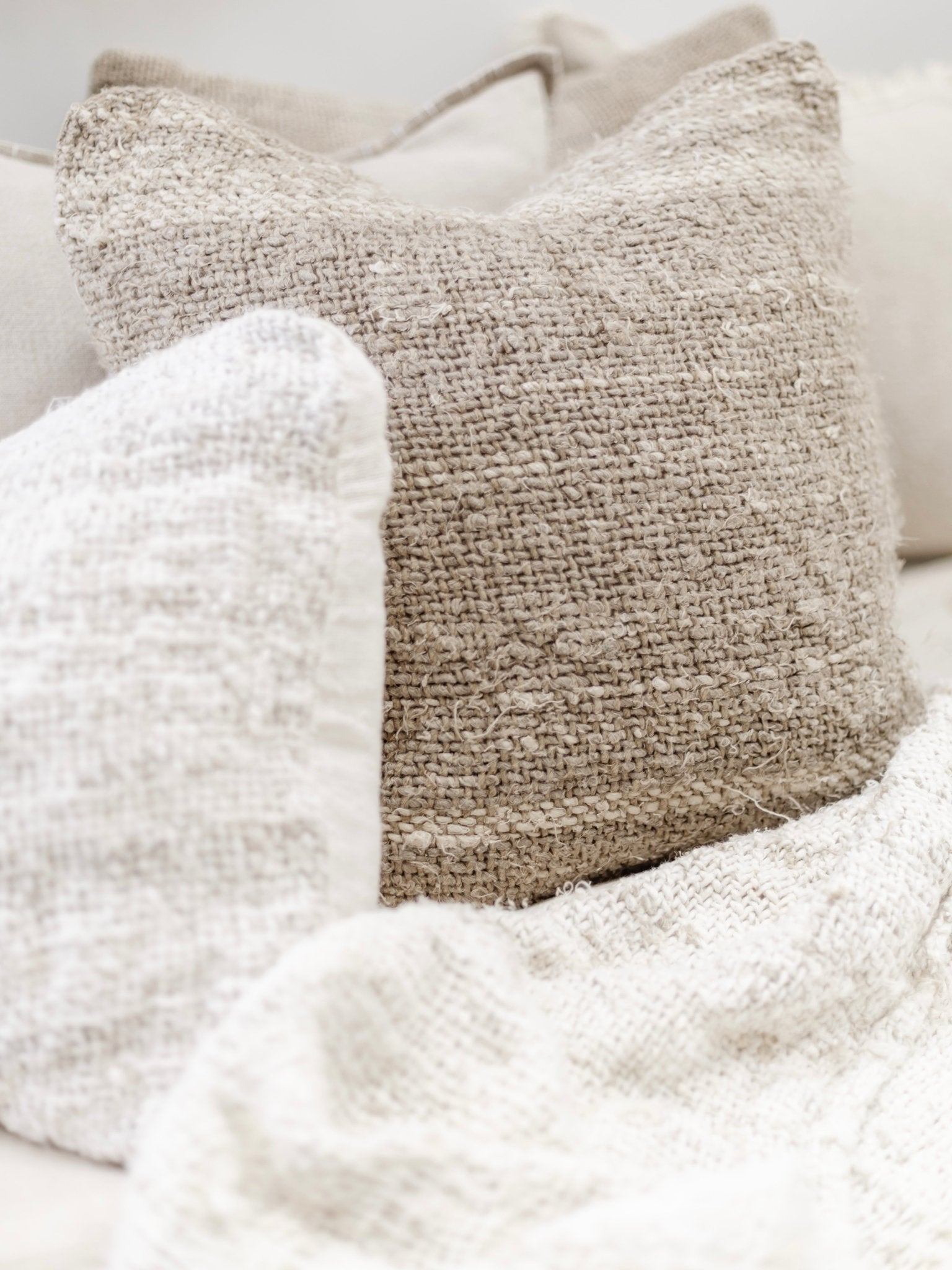 Wabi Recycled Linen Cushion - Natural - Wander & Wild Home