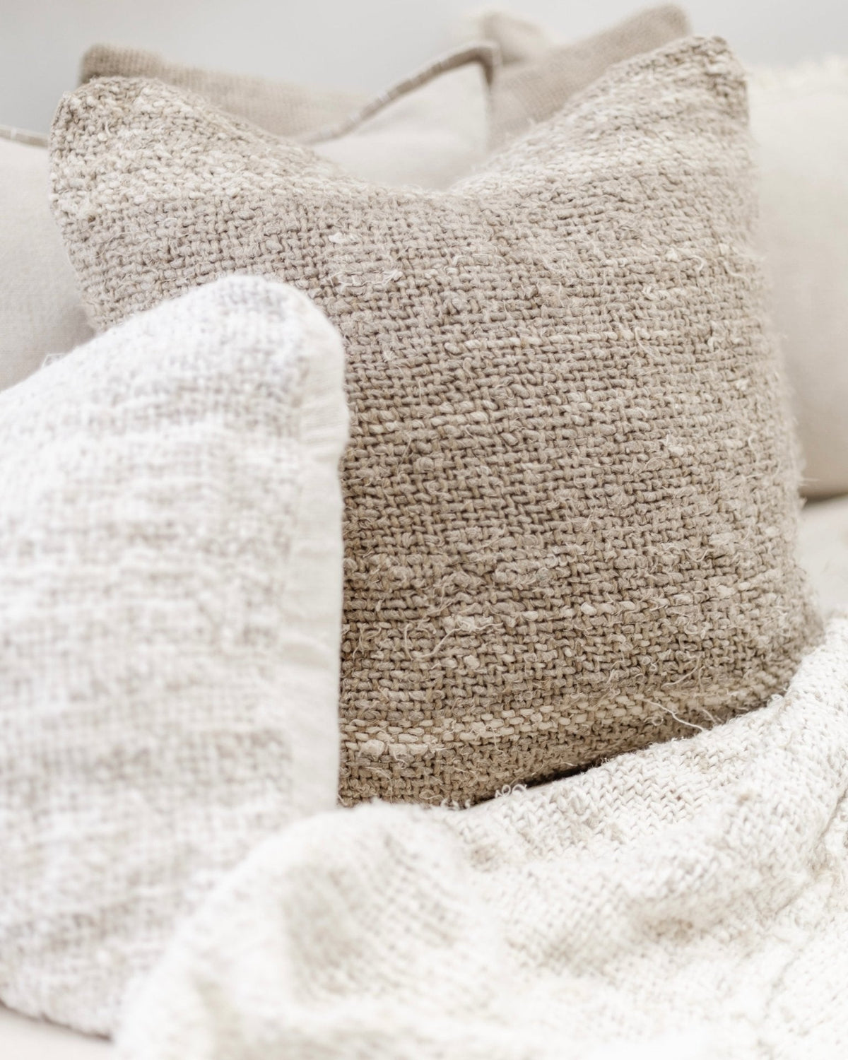 Wabi Recycled Linen Cushion - Natural - Wander & Wild Home