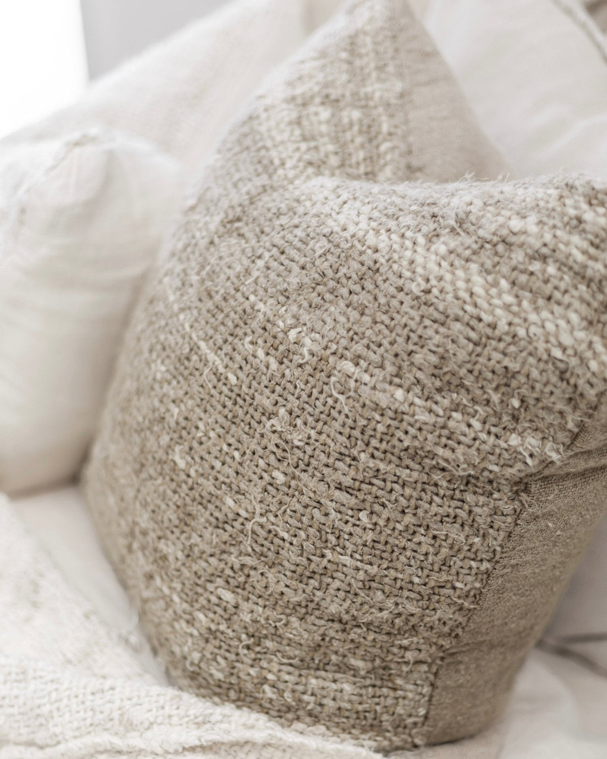 Wabi Recycled Linen Cushion - Natural - Wander & Wild Home