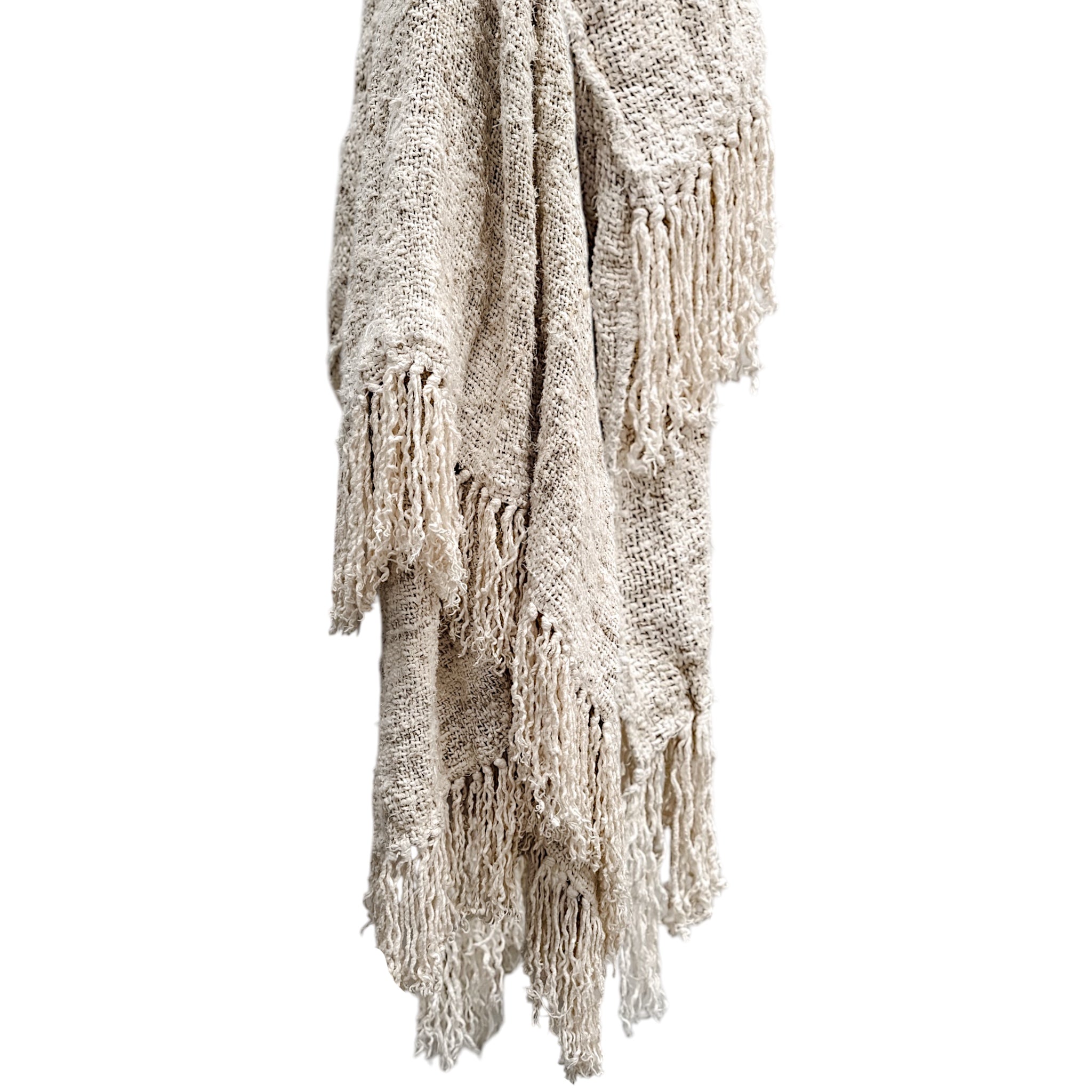 Wabi Recycled Linen Throw - Ivory - Wander & Wild Home