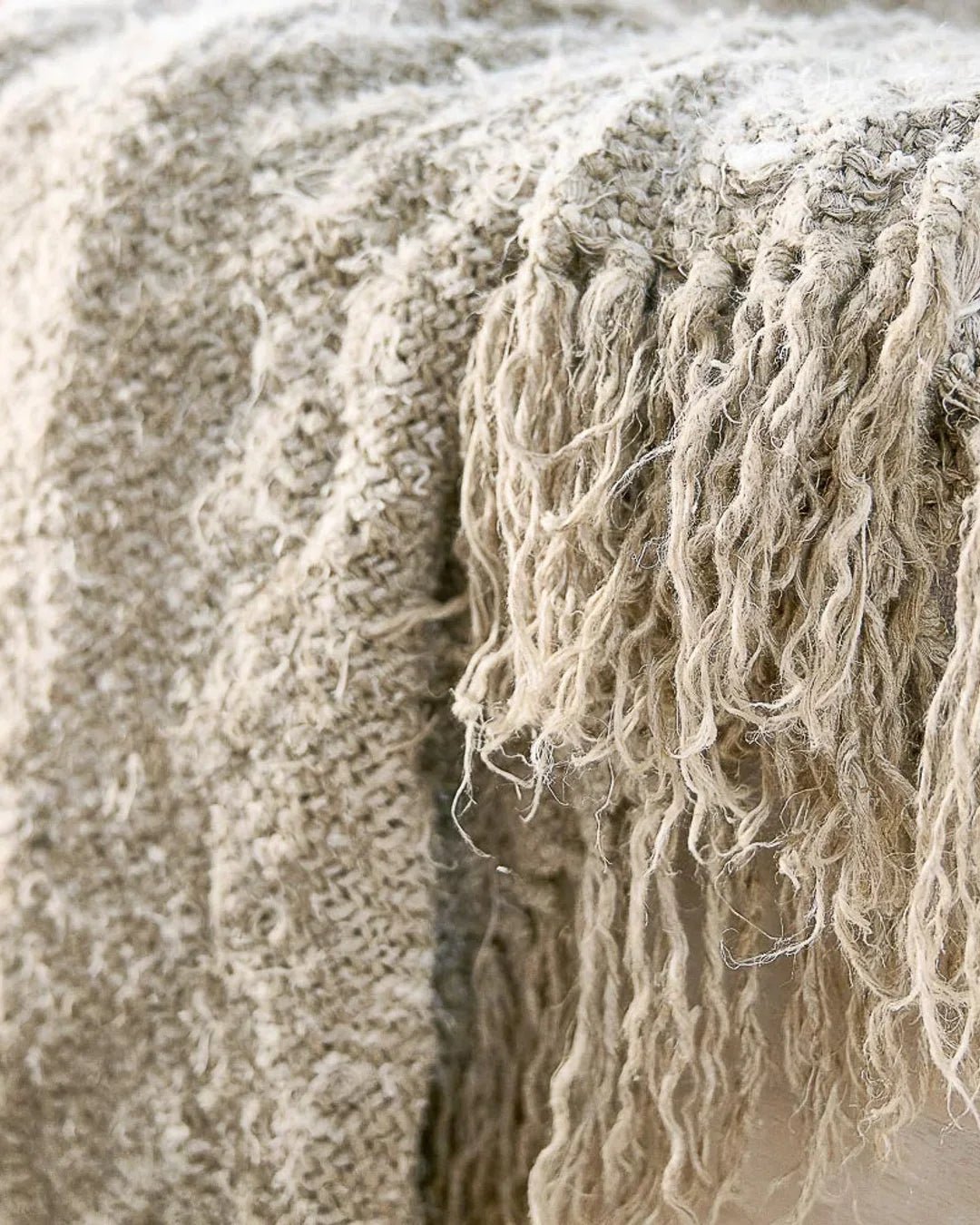 Wabi Recycled Linen Throw -Natural - Wander & Wild Home