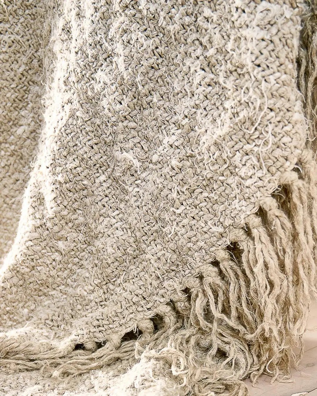 Wabi Recycled Linen Throw -Natural - Wander & Wild Home