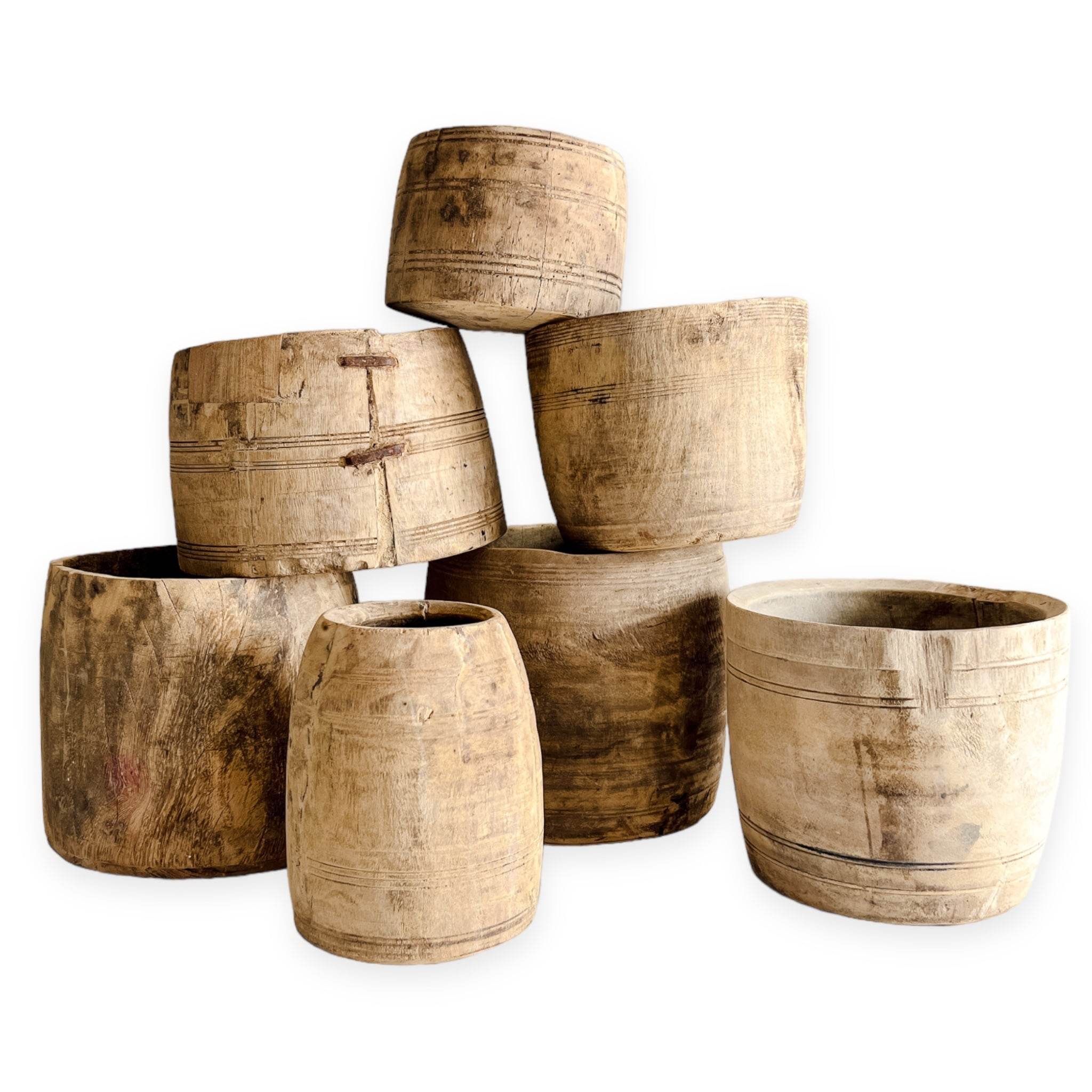 Wooden Indian Mana Pot -Various - Wander & Wild Home