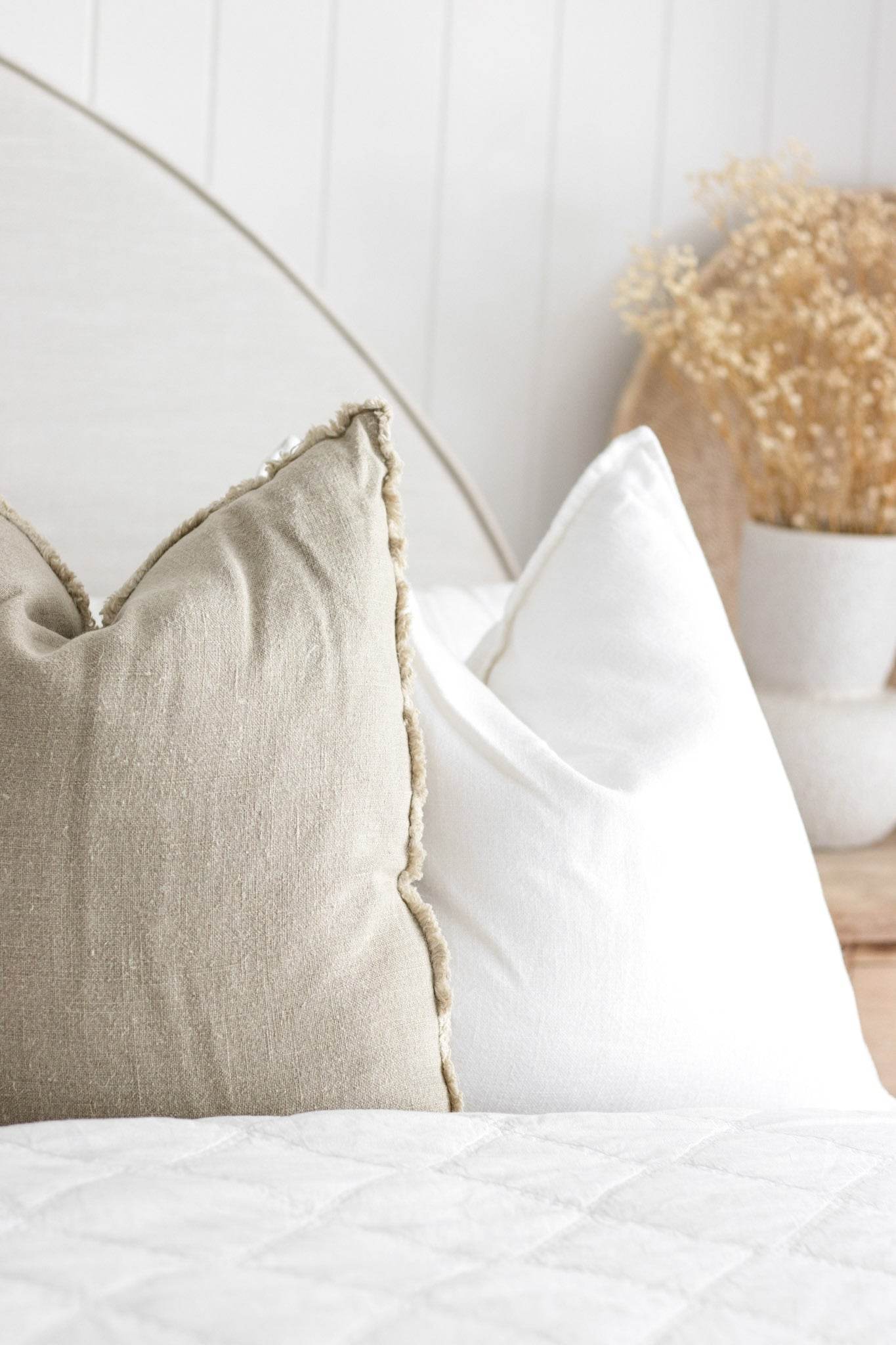 Aspire Stonewashed Linen Cushion - Natural - Wander & Wild Home