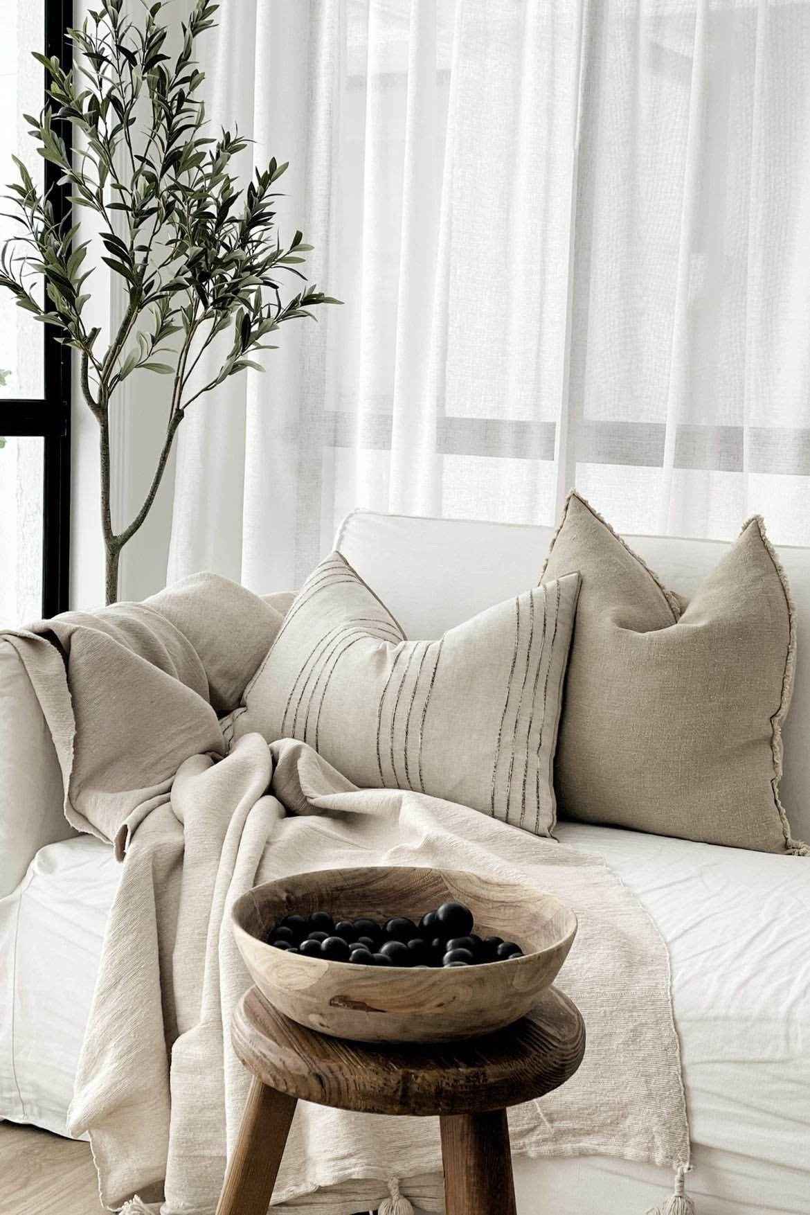Aspire Stonewashed Linen Cushion - Natural