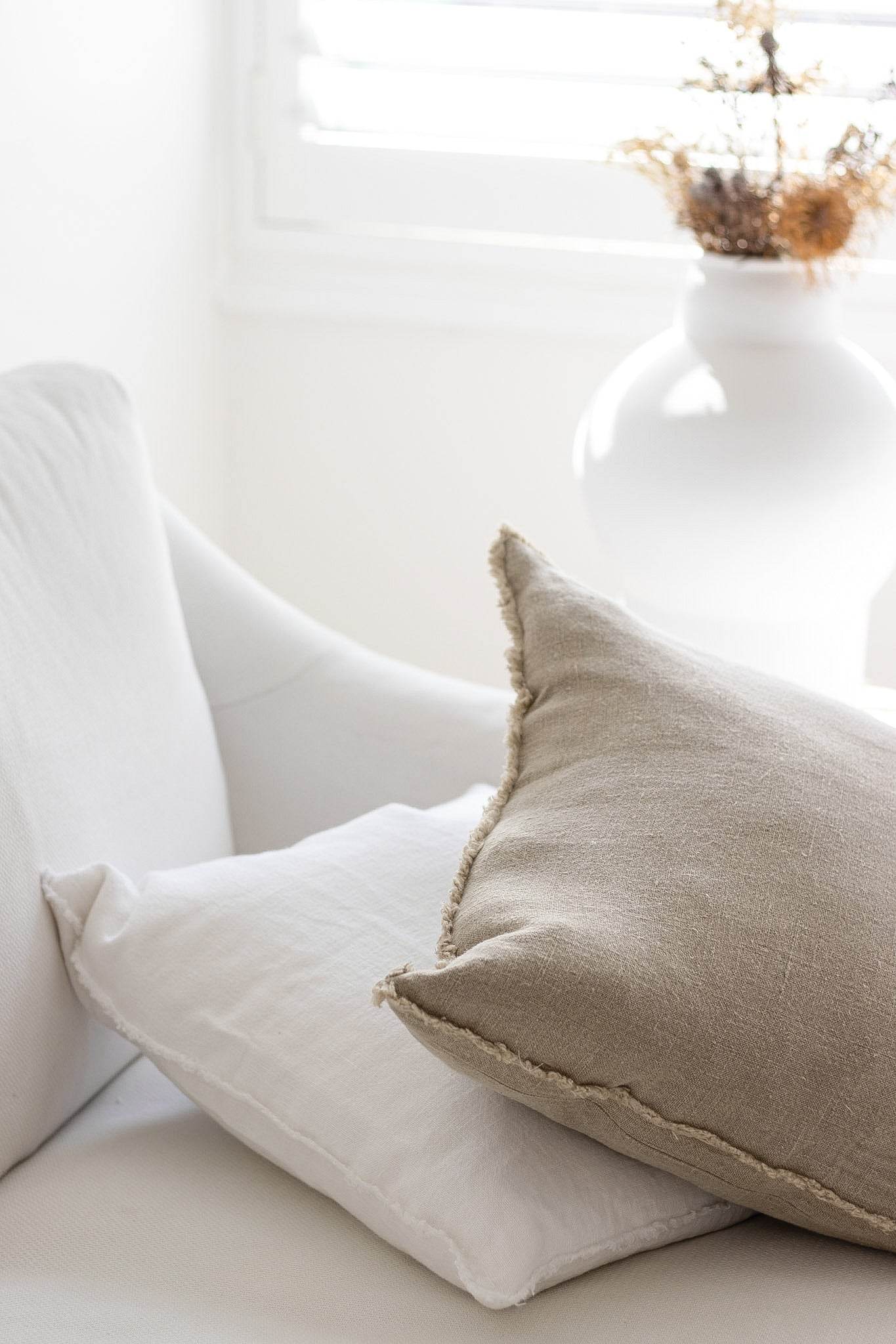 Aspire Stonewashed Linen Cushion - Natural - Wander & Wild Home