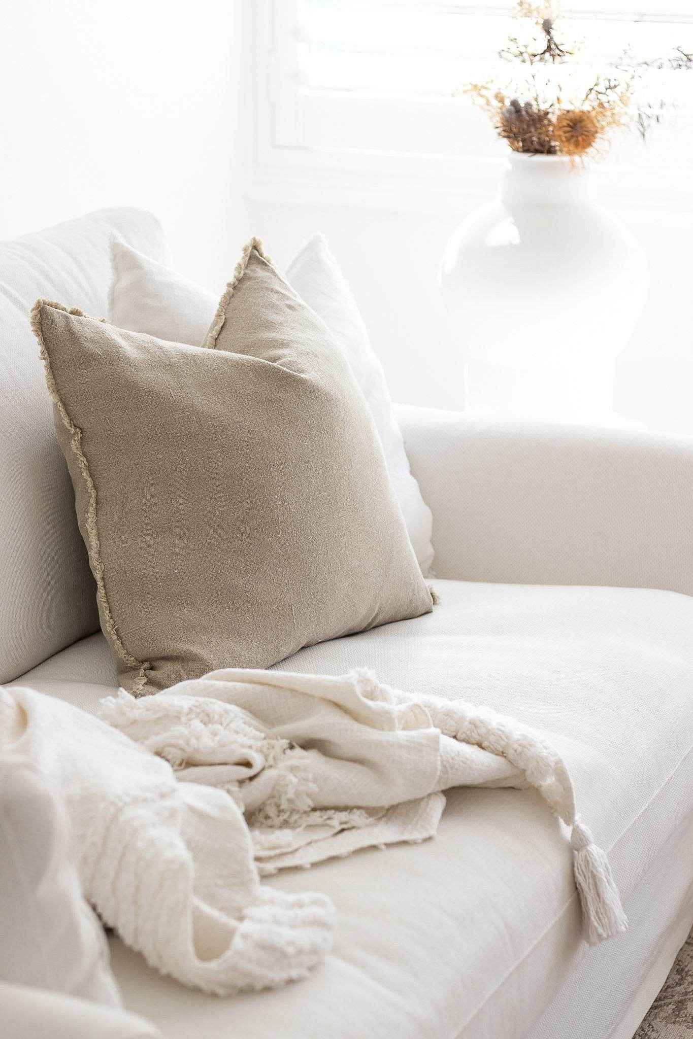 Aspire Stonewashed Linen Cushion - Natural