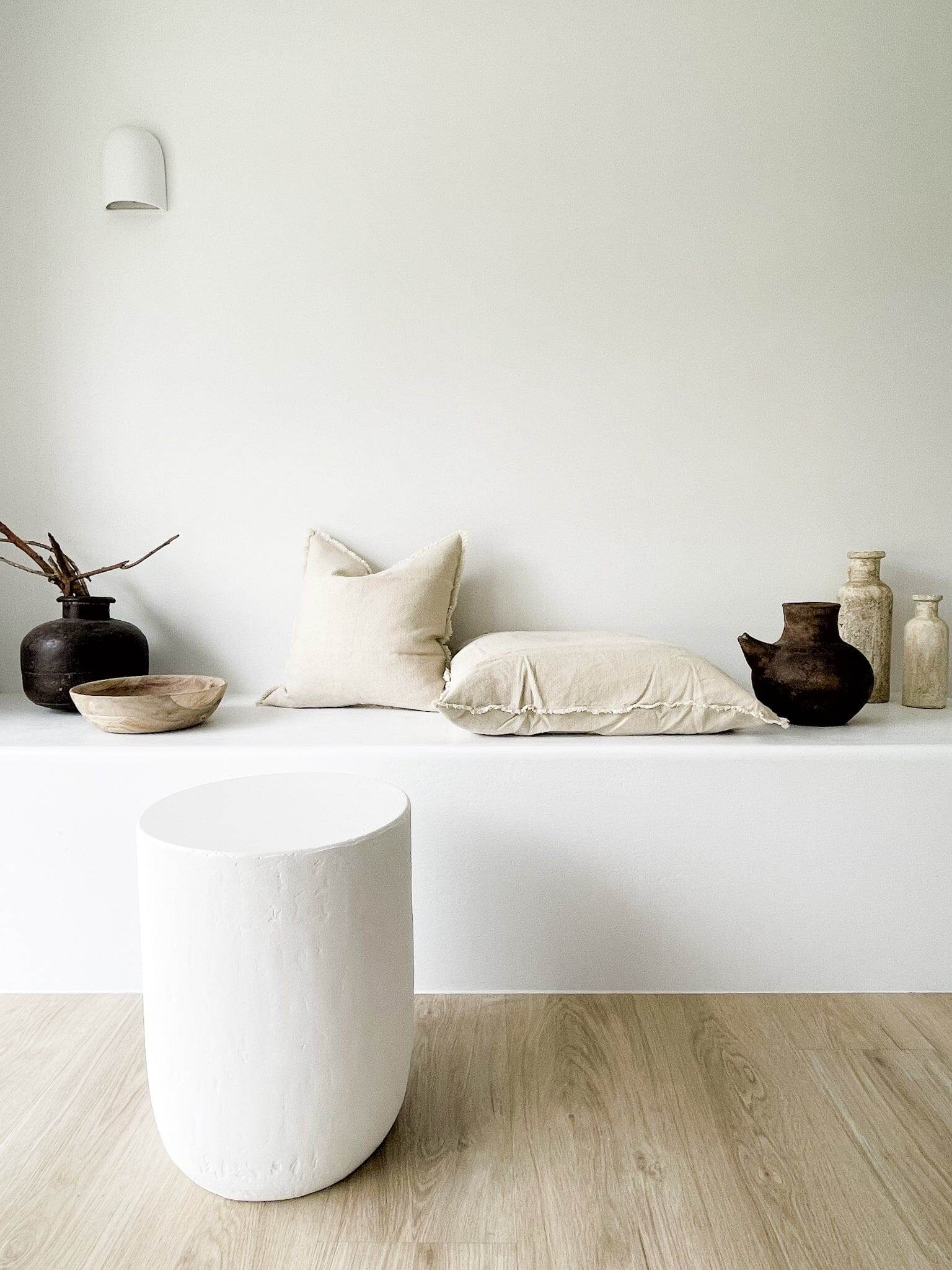 Earth Stonewashed Linen Blend Cushion - Oatmeal - Wander & Wild Home