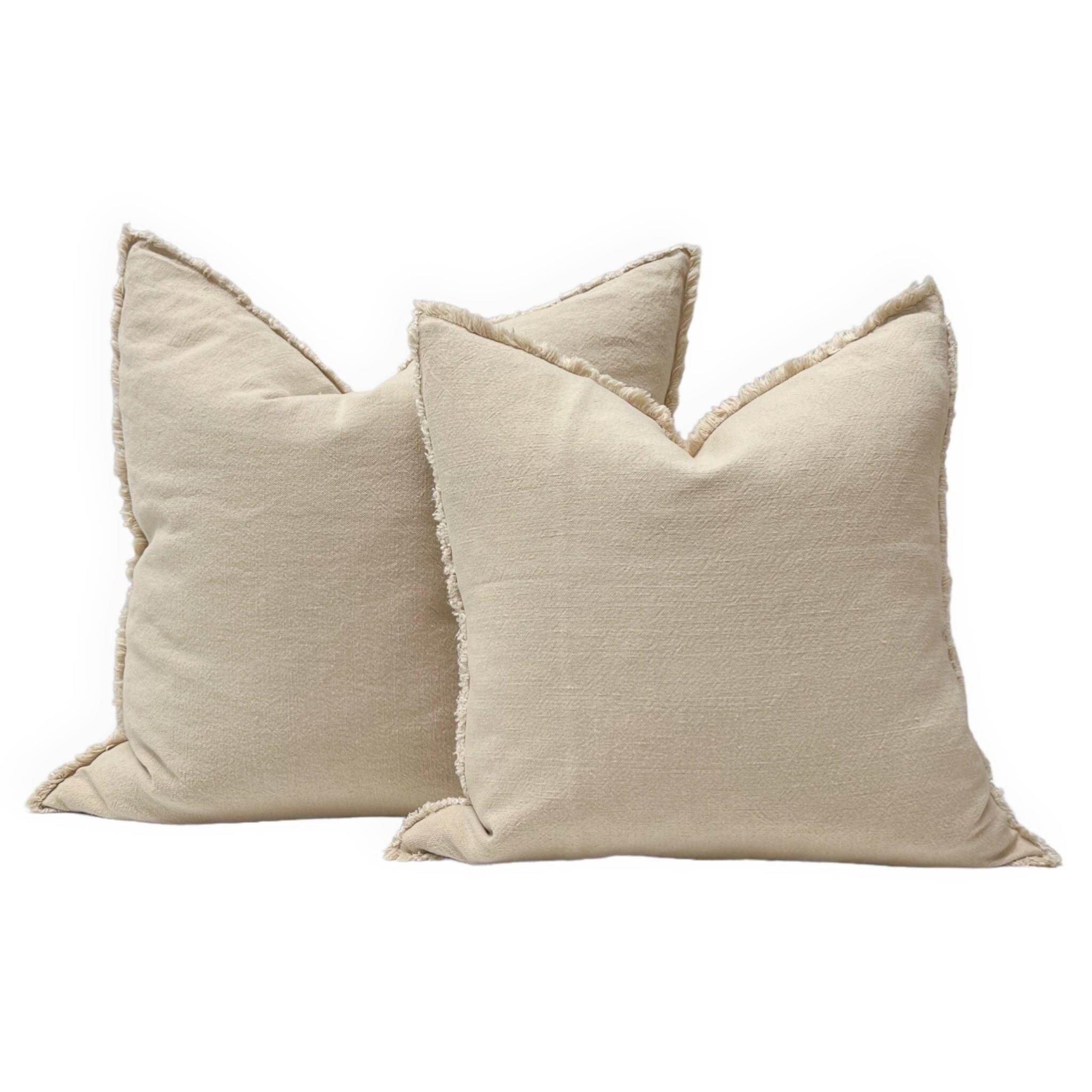 Earth Stonewashed Linen Blend Cushion - Oatmeal - Wander & Wild Home