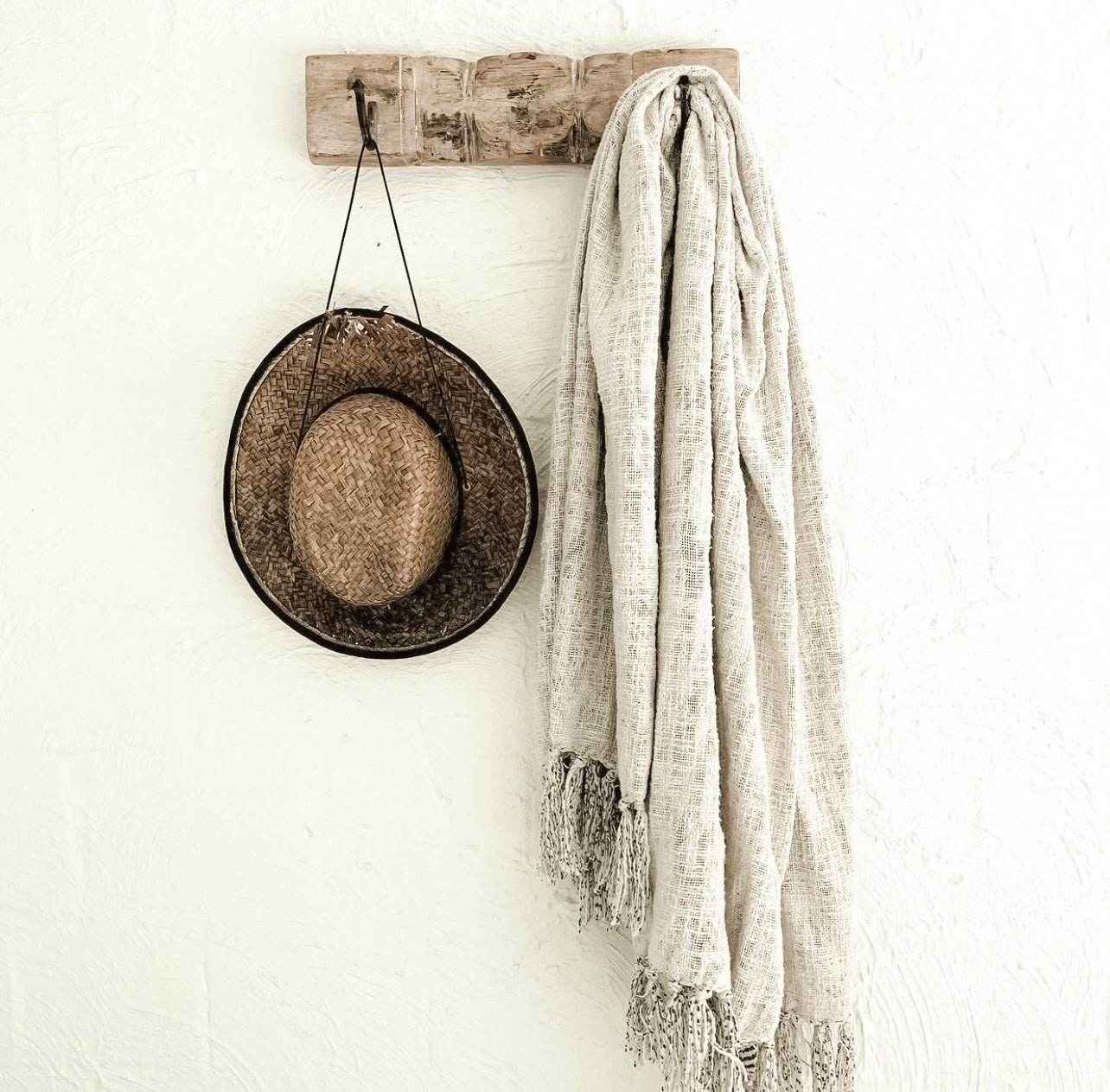 Indian Carved 2 Hook Panel