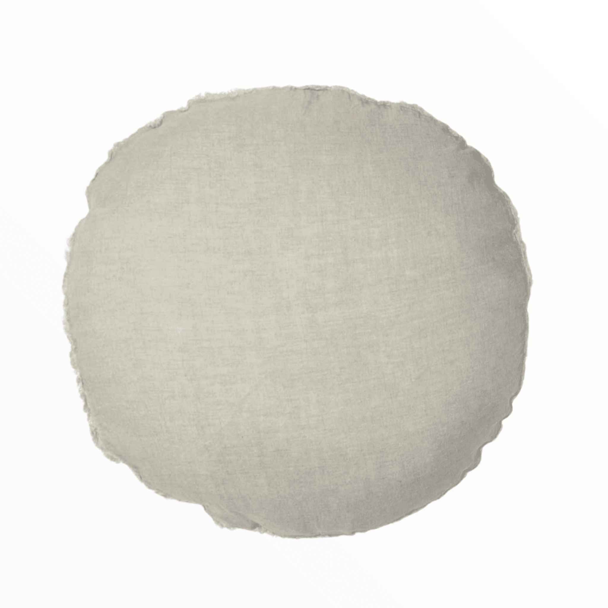 Lulu Linen Round Cushion - Natural