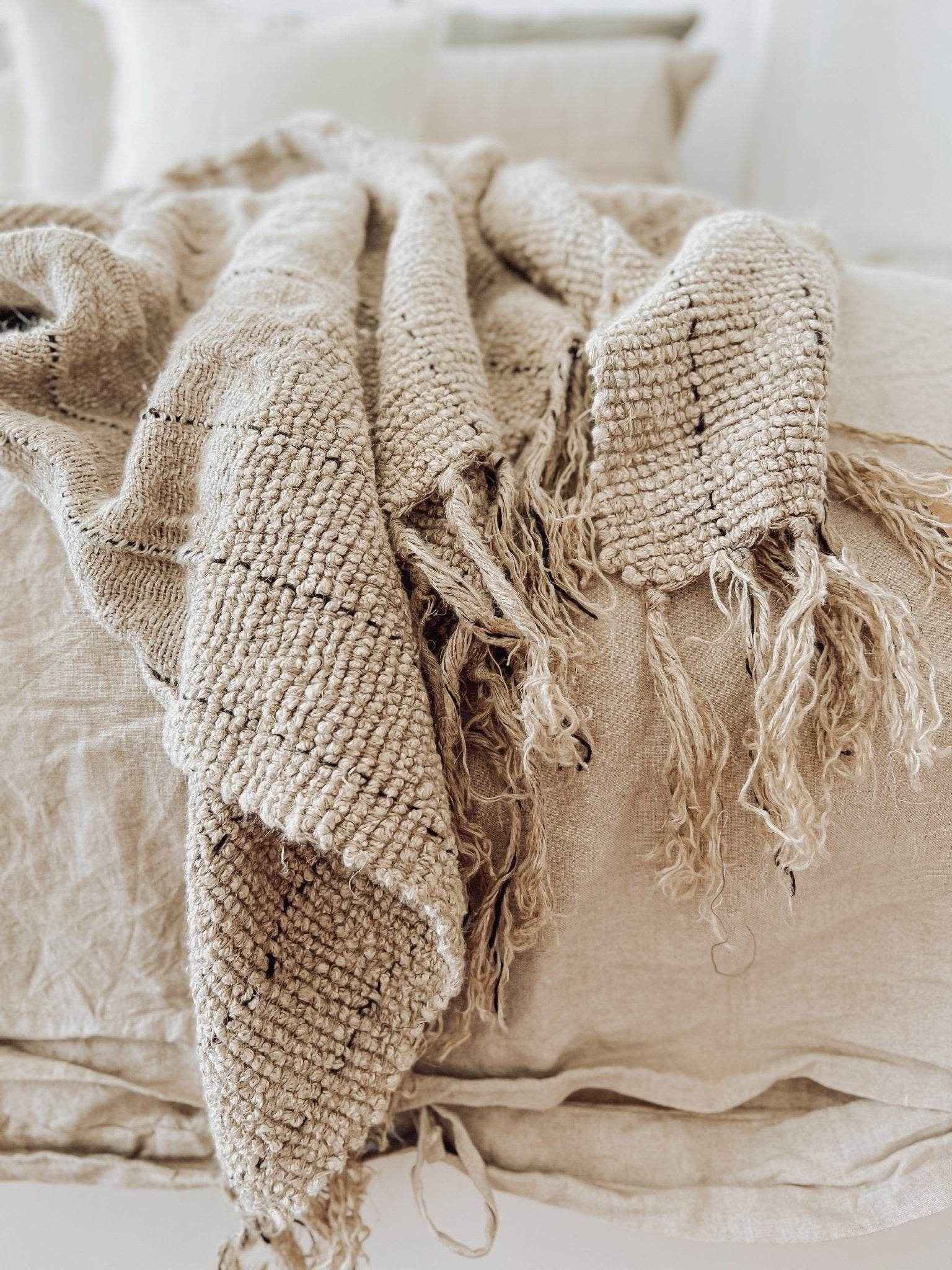 Mayla Linen/Cotton Throw - Natural
