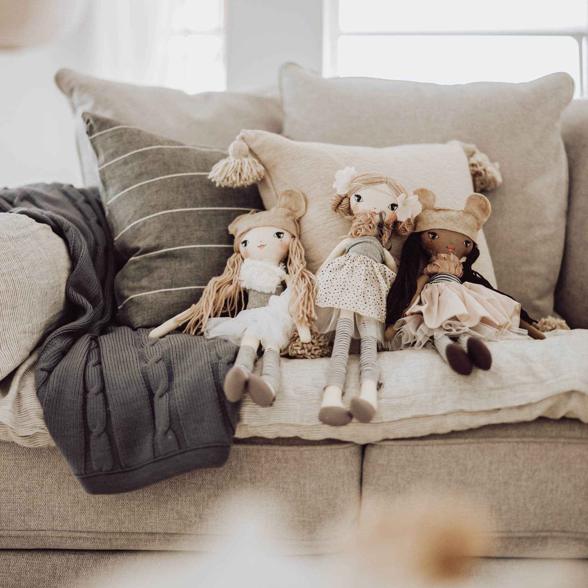 Moroccan Pom Pom Cushion -Beige