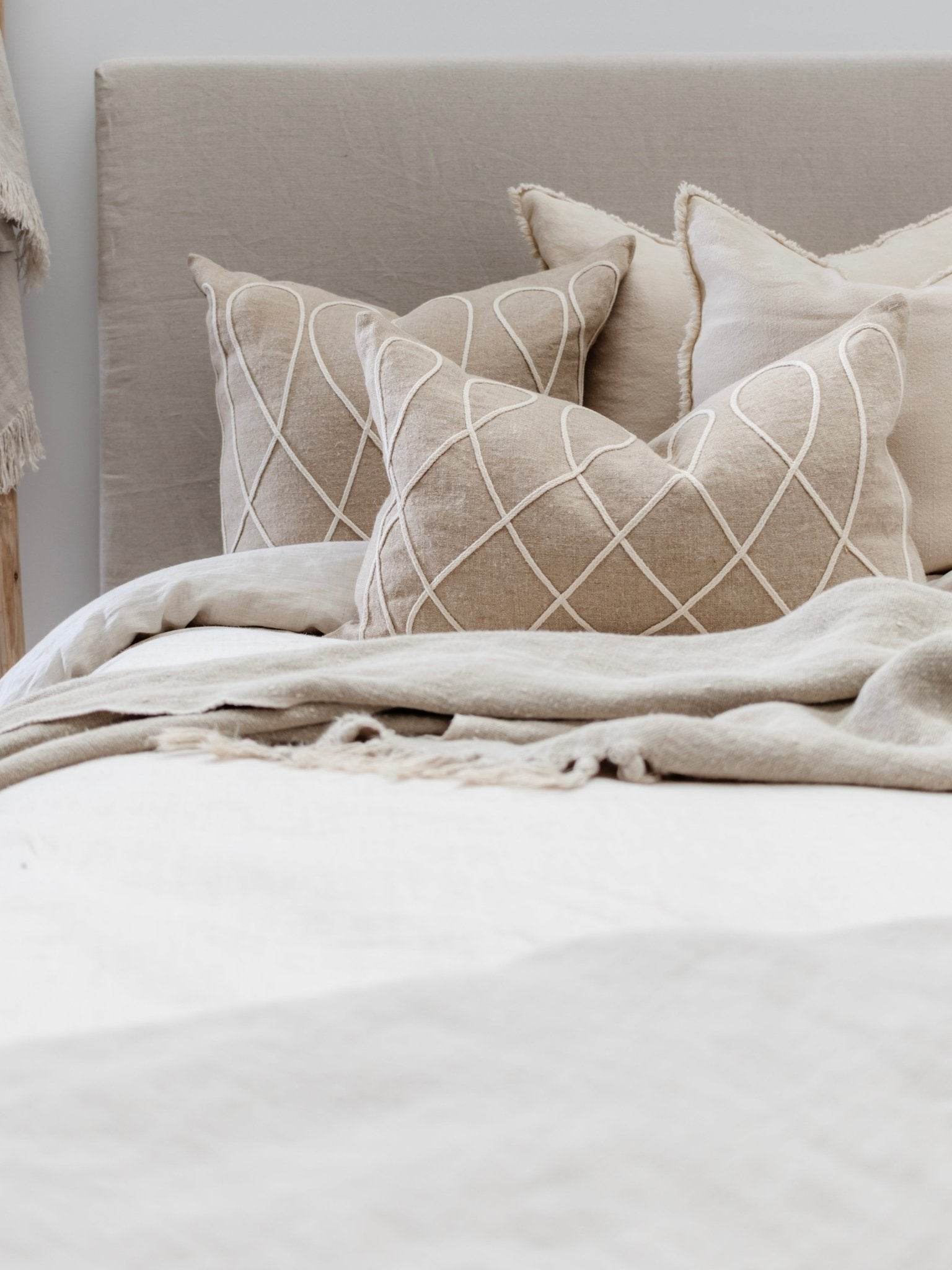 Abbi Linen Loop Cushion - Wander & Wild Home