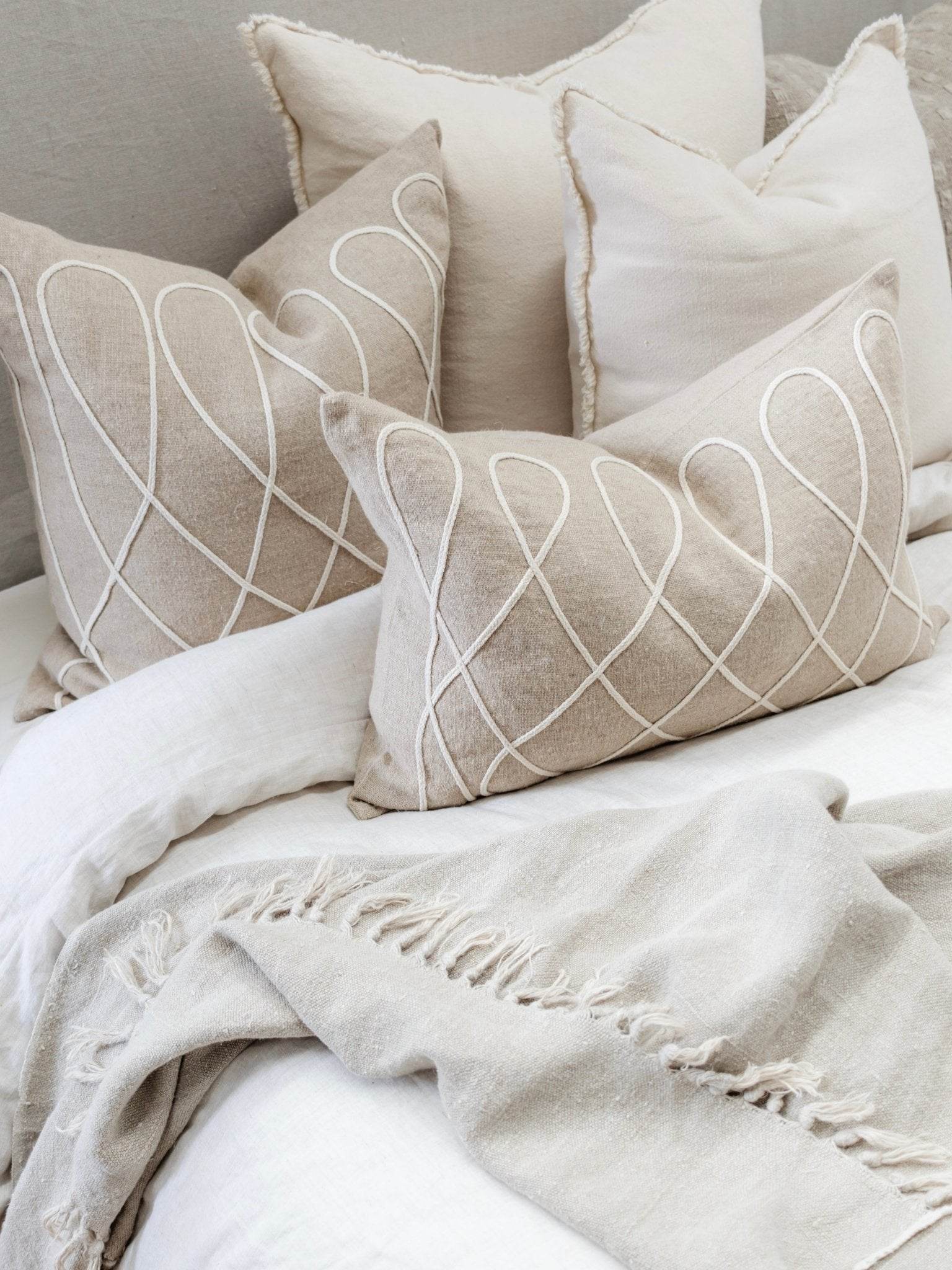 Abbi Linen Loop Cushion - Wander & Wild Home