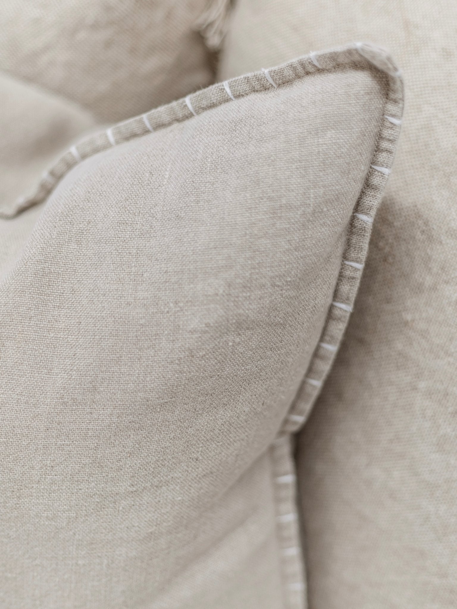 Aspire Stonewashed Linen Cushion - Natural - Wander & Wild Home