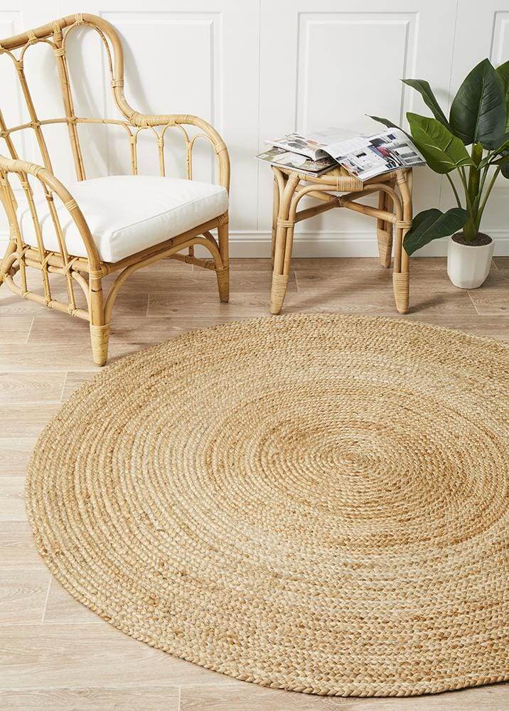 Atrium Polo Jute Rug | Round/Natural - Wander & Wild Home