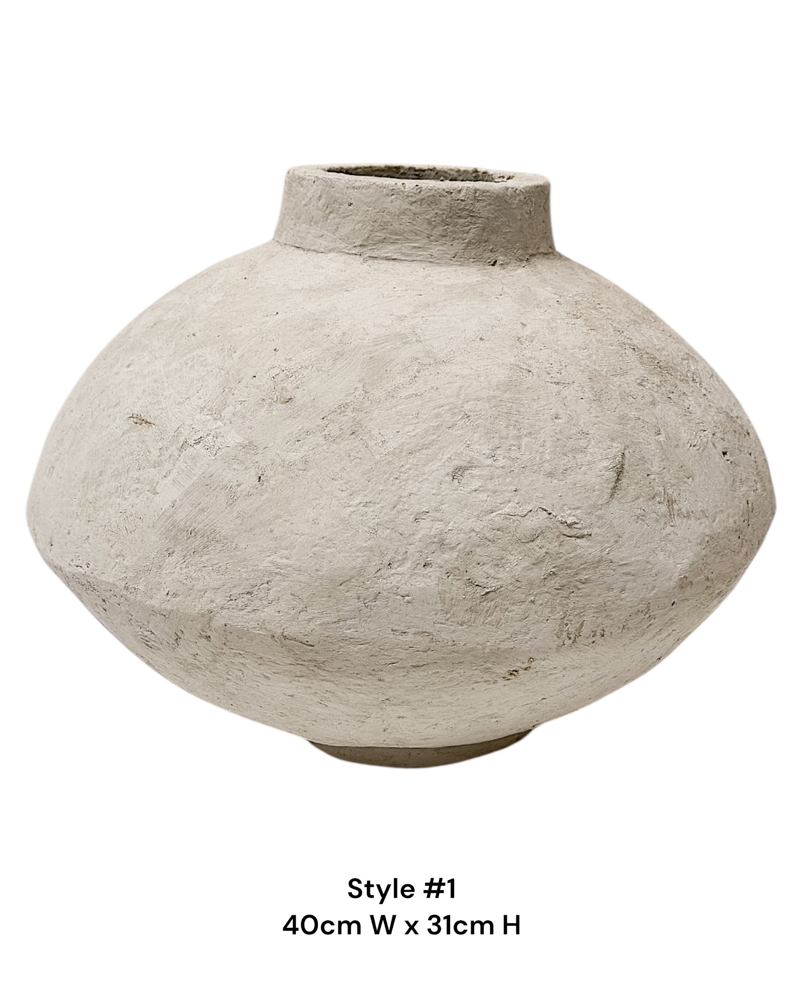 Authentic Indian Paper Mache Pot - Beige - Wander & Wild Home