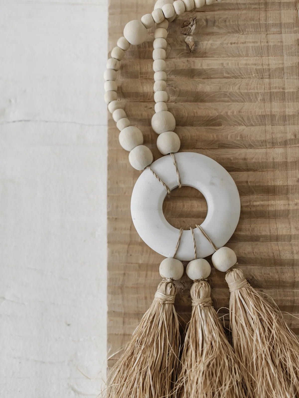 Ayu Marble Raffia Tassel Garland - Wander & Wild Home