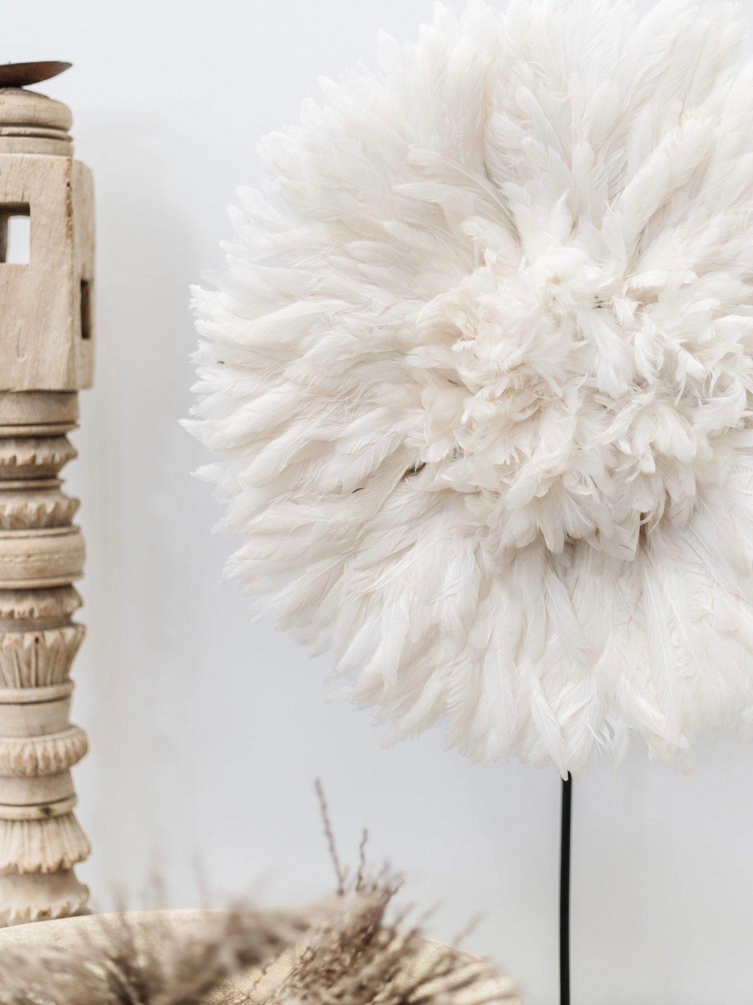 Bamileke Feather Juju & Stand - Wander & Wild Home