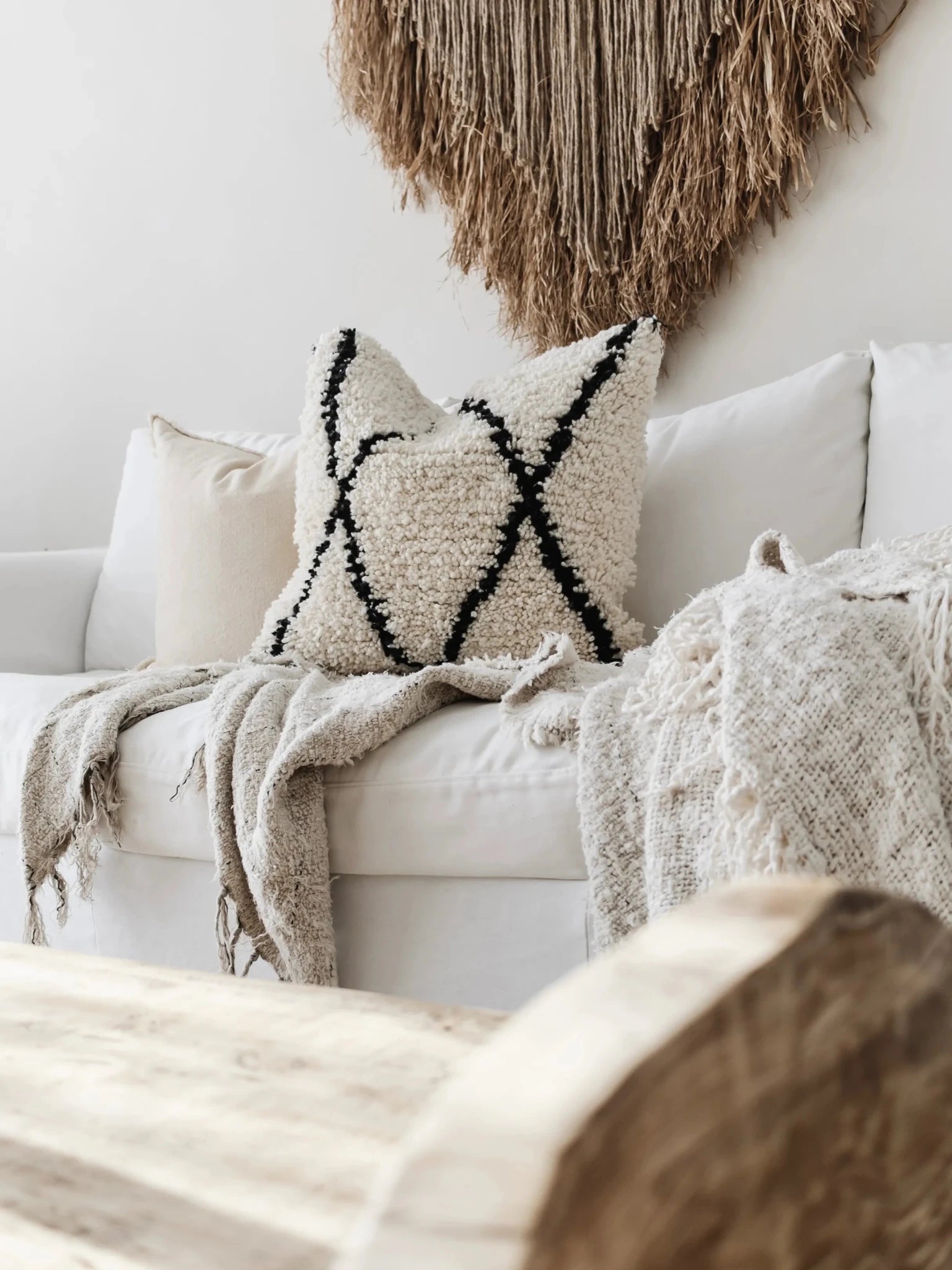 Beni Ourain High pile Wool Cushion Cover - Wander & Wild Home
