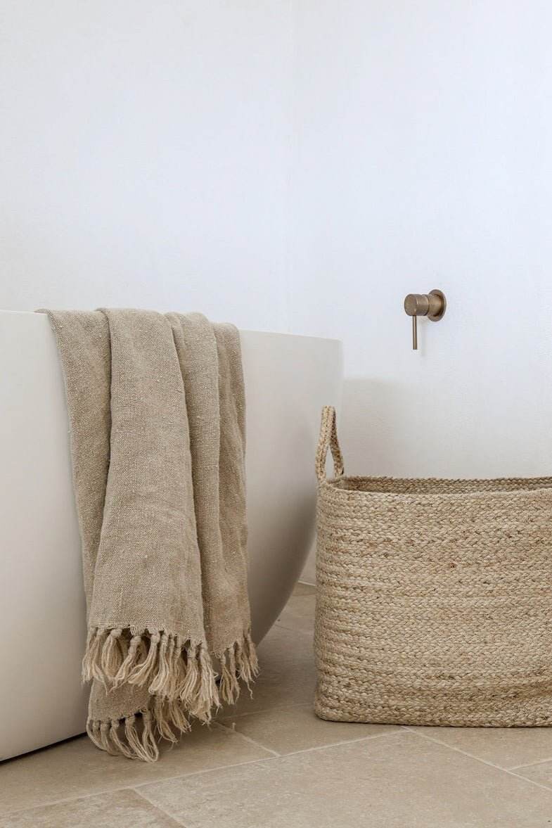 Briar Rustic Heavy Linen Throw - Natural - Wander & Wild Home
