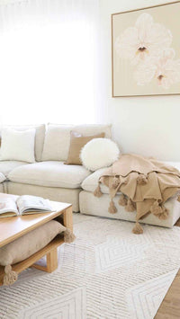Classic Moroccan Pom Pom Throw - Caramel - Wander & Wild Home