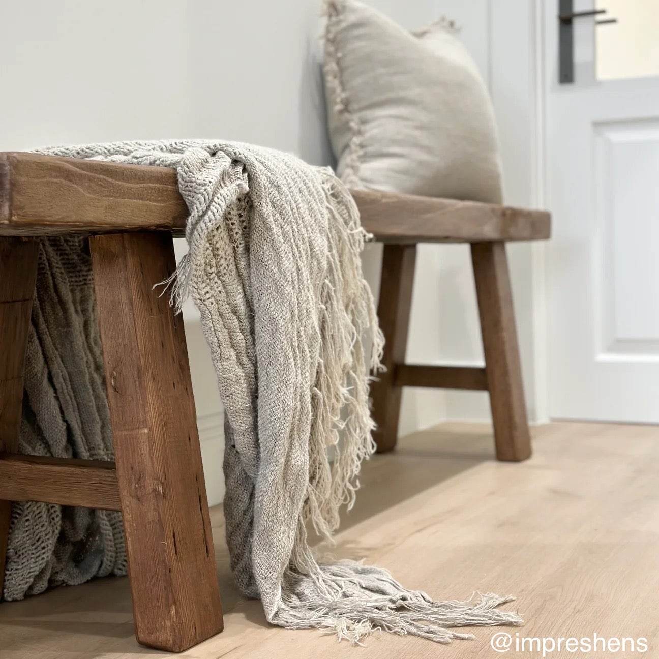 Clove Rustic Linen Throw -Natural - Wander & Wild Home