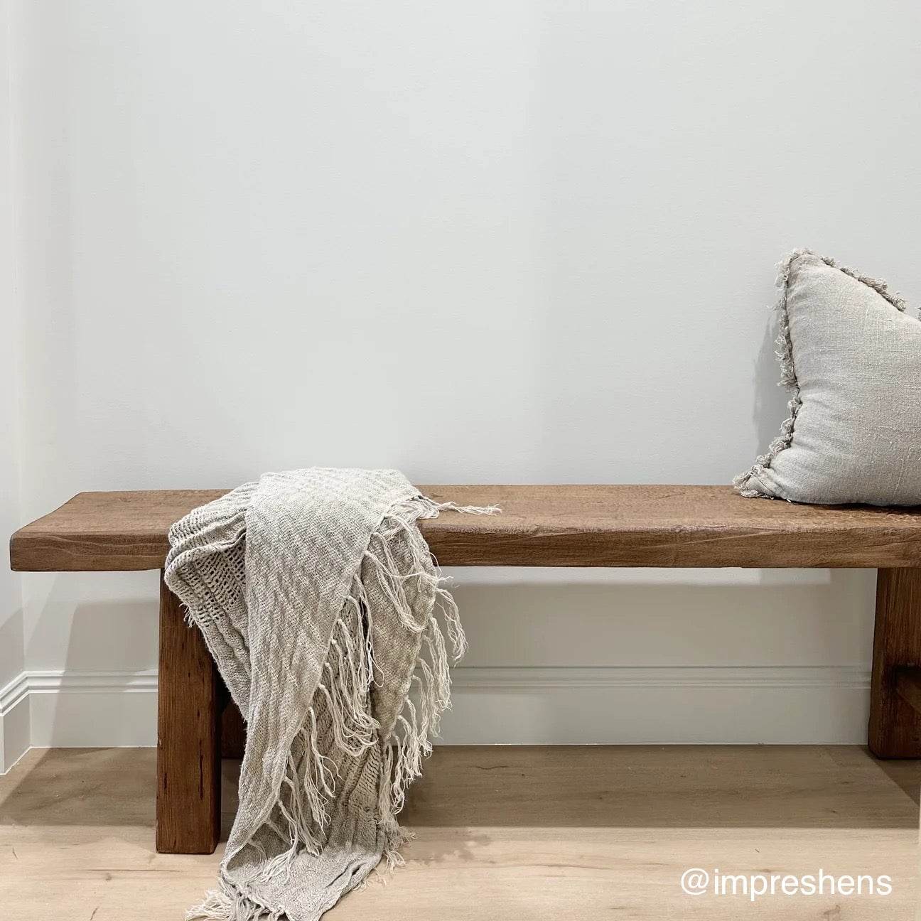 Clove Rustic Linen Throw -Natural - Wander & Wild Home