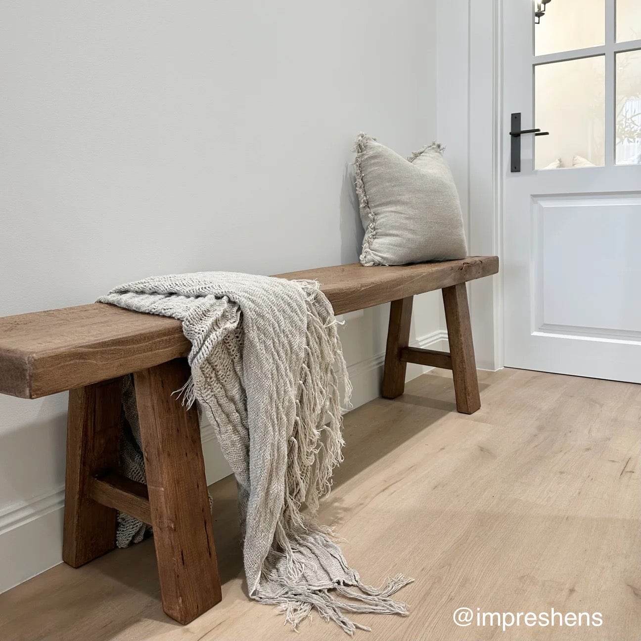 Clove Rustic Linen Throw -Natural - Wander & Wild Home