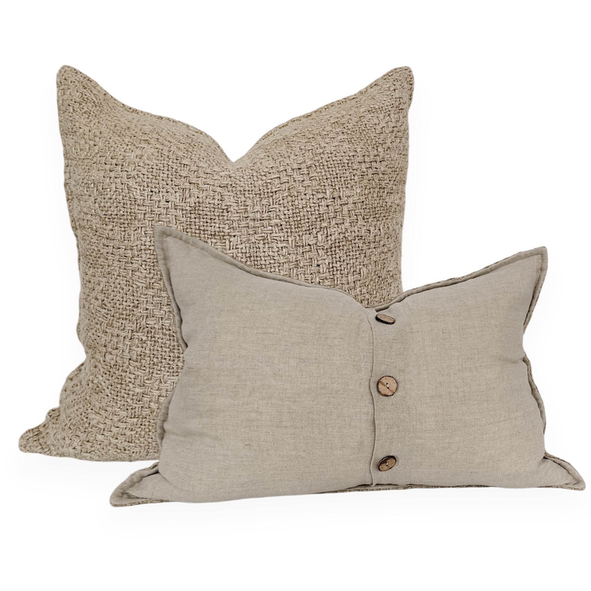 Danté Rustic Linen Cushion – Hand-Loomed French Linen – Wander & Wild Home