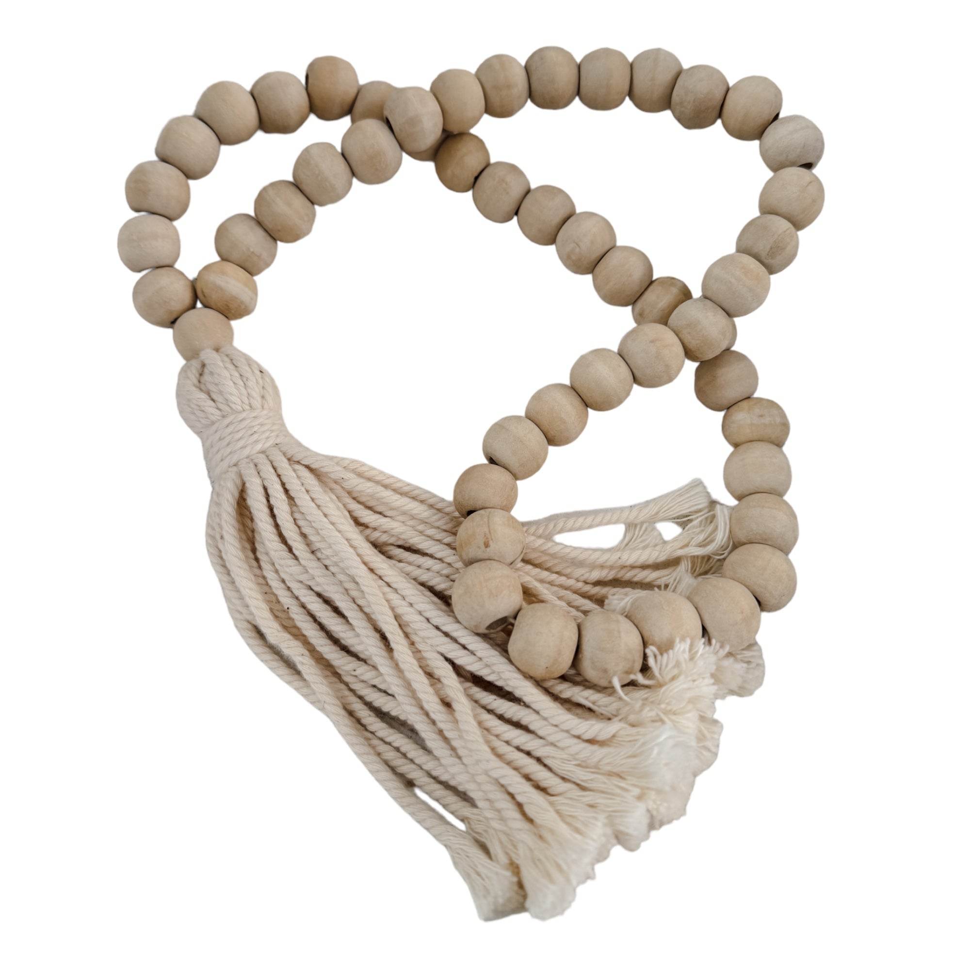 Davy Timber Bead Tassel -Natural - Wander & Wild Home