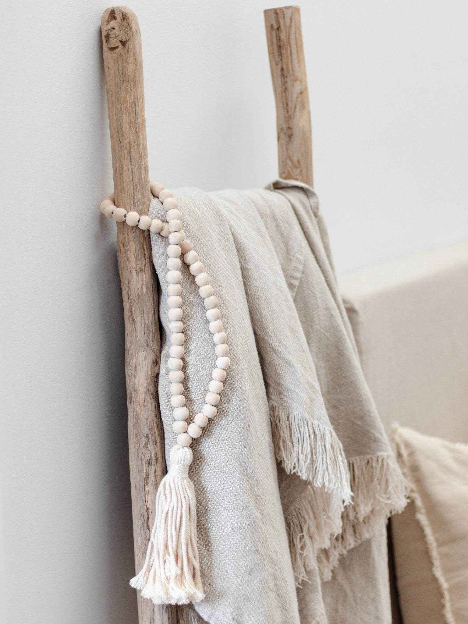 Davy Timber Bead Tassel -Natural