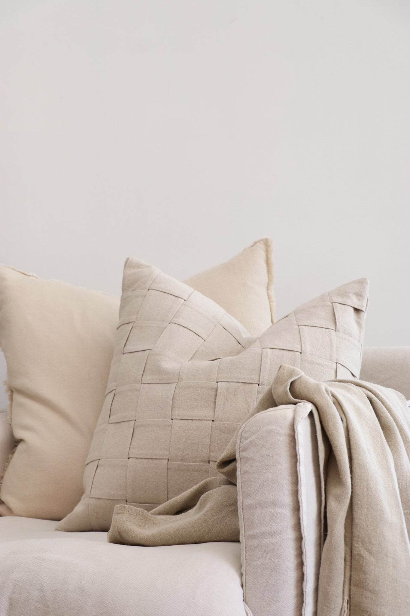 Earth Stonewashed Linen Blend Cushion - Oatmeal - Wander & Wild Home