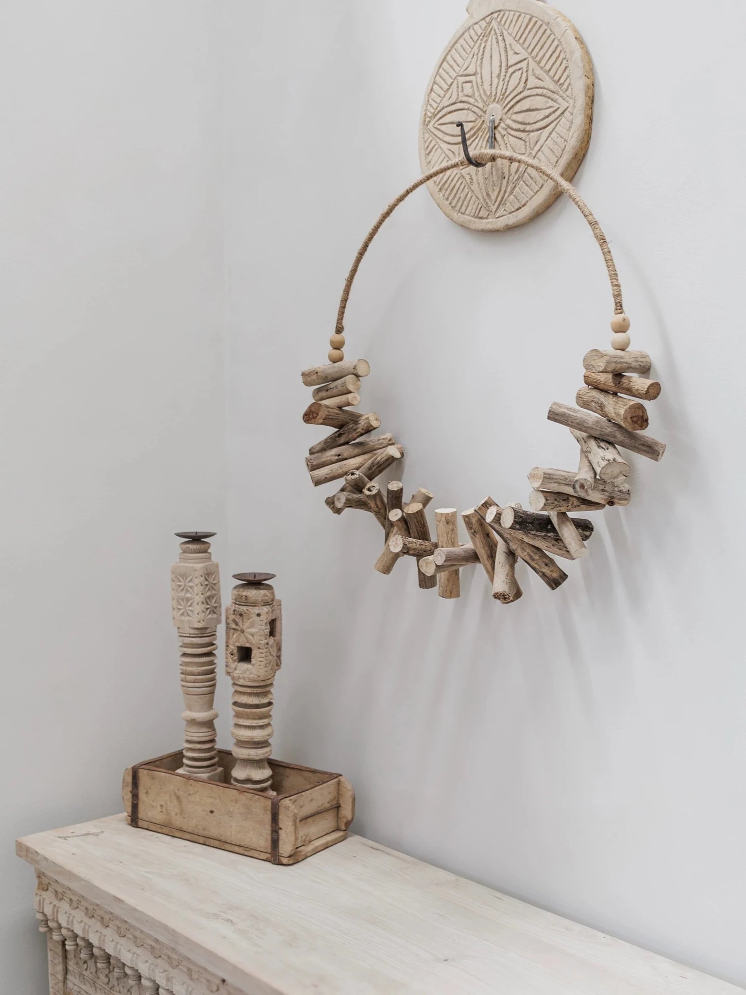 Esme | Natural Wood Hoop Hanging - Wander & Wild Home