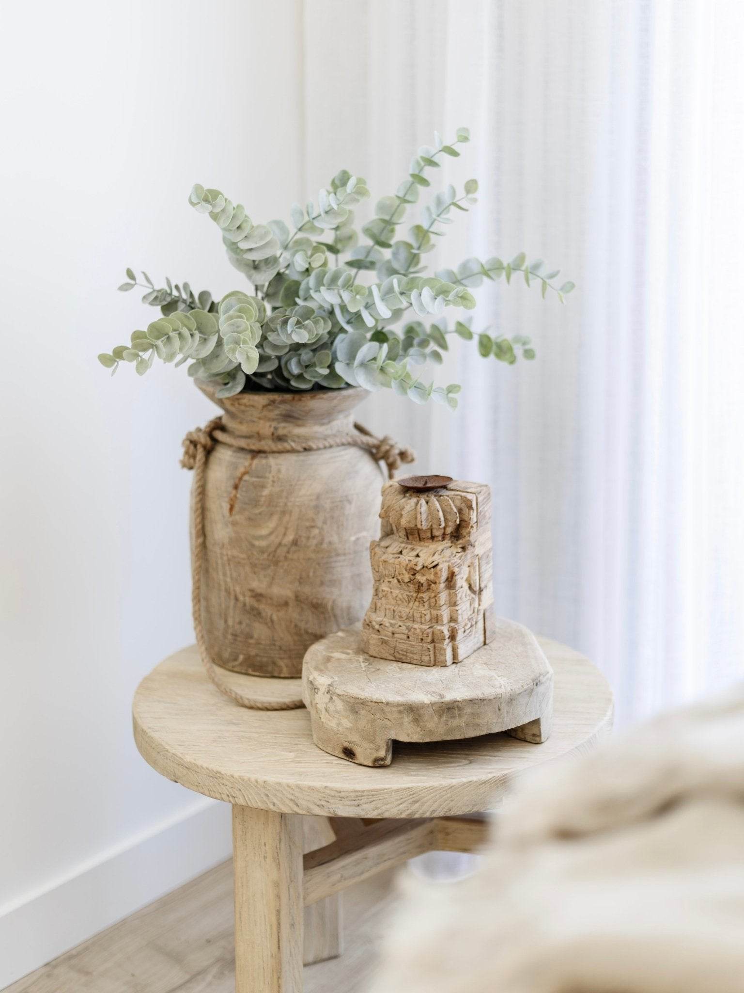 Indian Antique Carved Seeder Candle Stand -Various - Wander & Wild Home