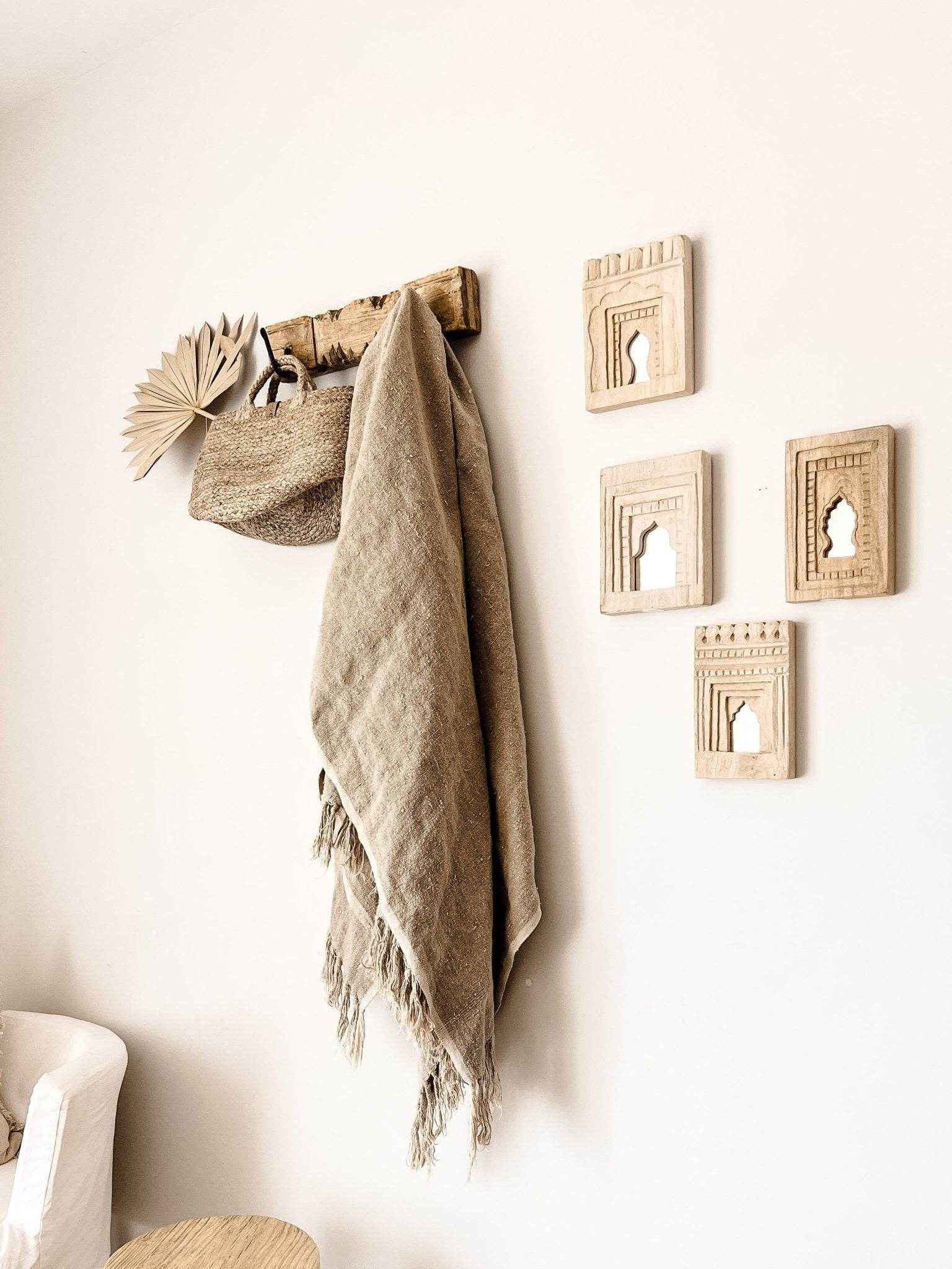 Indian Carved 2 Hook Panel