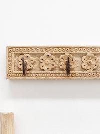 Indian Carved 5 Hook Panel - Wander & Wild Home