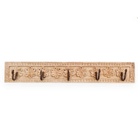 Indian Carved 5 Hook Panel - Wander & Wild Home